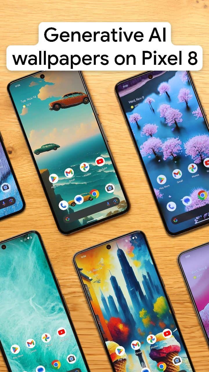Androidのインスタグラム：「How to use generative AI wallpapers on Pixel 8 in #Android14 #Pixel8 #AI #Google」