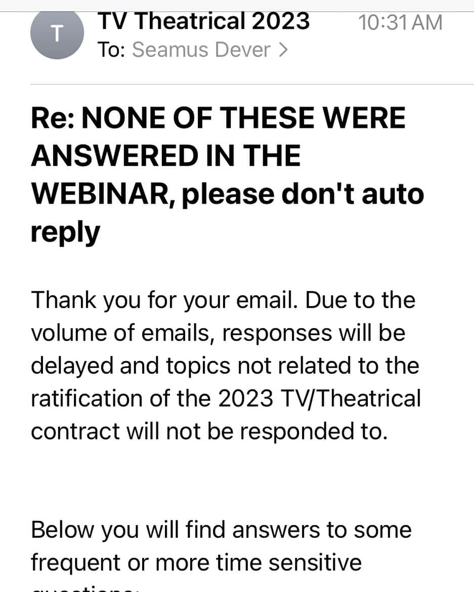 シーマス・デヴァーさんのインスタグラム写真 - (シーマス・デヴァーInstagram)「My union is not handling this well @sagaftra. Feels like we shouldn’t be voting til we get our answers」11月16日 3時56分 - seamuspatrickdever