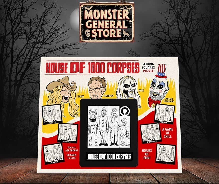 ロブ・ゾンビのインスタグラム：「Anyone remember these puzzle games? Well, they are back! Available now at @monstergeneralstore #houseof1000corpses」