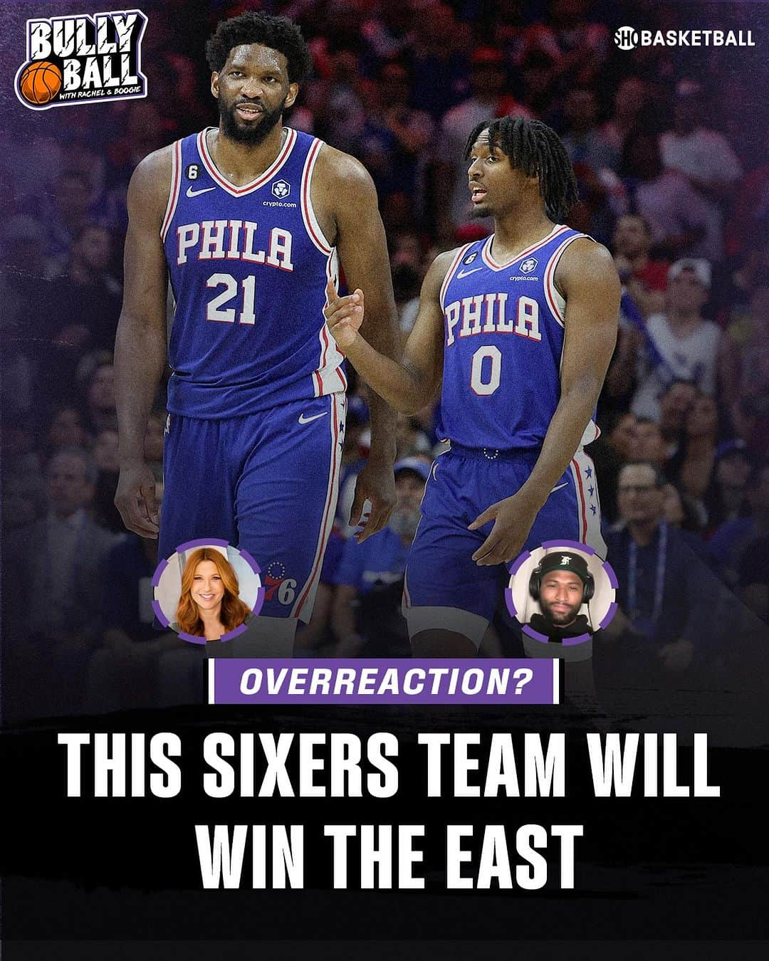 デマーカス・カズンズのインスタグラム：「The Sixers have climbed to the top of the Eastern Conference in the first 10 games.  Do they have enough gas in the tank to clinch the top seed?  Watch Bully Ball with @rachel_nichols and @boogiecousins on our YouTube or listen on all major podcast platforms.」