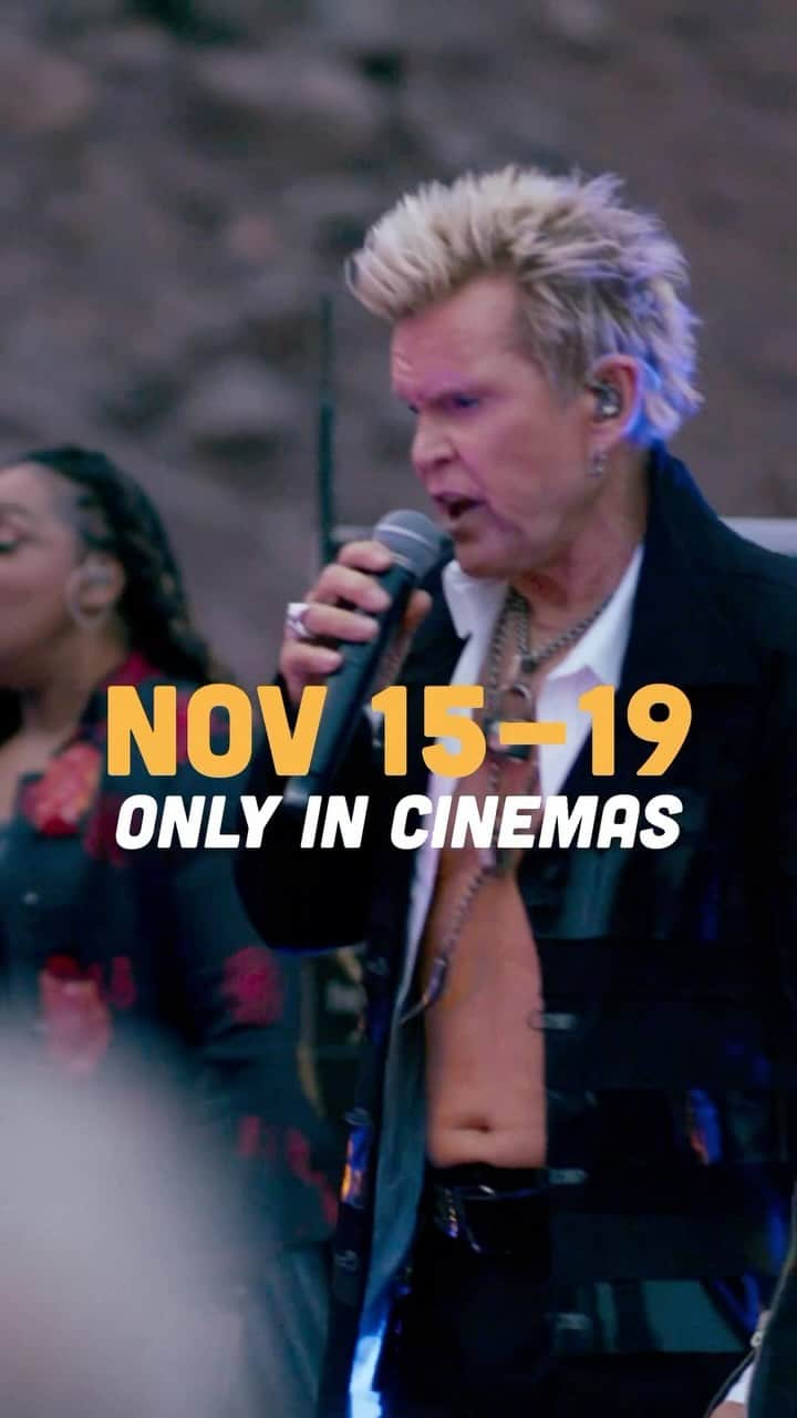 ビリー・アイドルのインスタグラム：「Premiering in Cinemas TONIGHT across North America - Billy Idol: State Line! #BillyIdolStateLine #ConcertFilm #LiveFromHooverDam」
