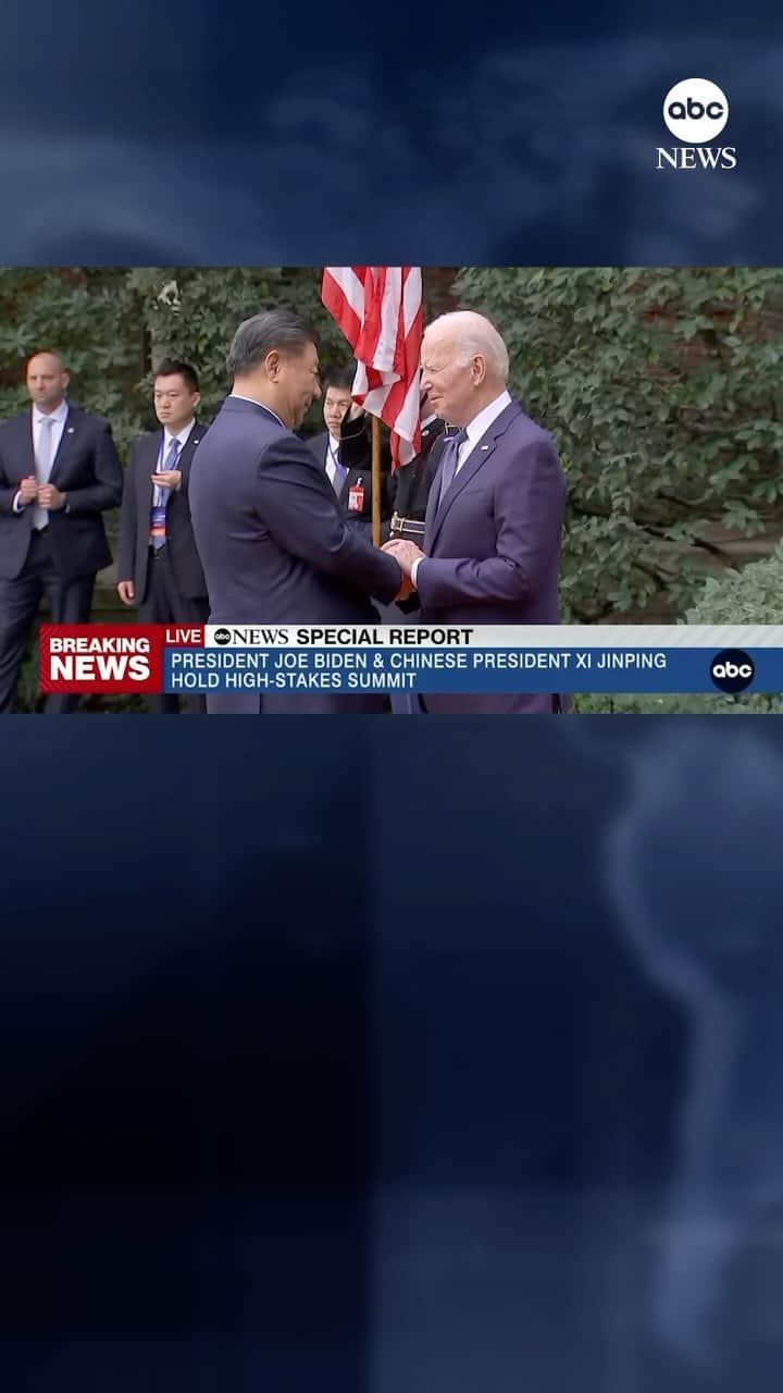 ABC Newsのインスタグラム：「ABC News Special Report: Pres. Joe Biden meets with Chinese Pres. Xi Jinping in the San Francisco Bay Area, their first face-to-face meeting in a year. More at link in bio.」