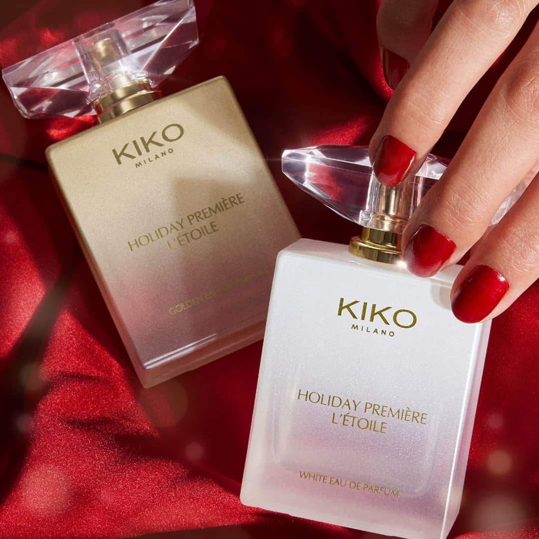 のインスタグラム：「Get enveloped in these new #KIKOHolidayPremiere luxurious fragrances! 🤩⁣ 🌟 L’étoile Golden Eau De Parfum has citrusy notes and smoky accents ⁣ 🌟 L’étoile White Eau De Parfum is enfused with a tropical blend of coconut and plum ⁣ Which one will be your Holiday signature scent?⁣ ⁣ Eau De Parfum Etoile White, Etoile Golden - Metallic Nail Lacquer 03⁣」