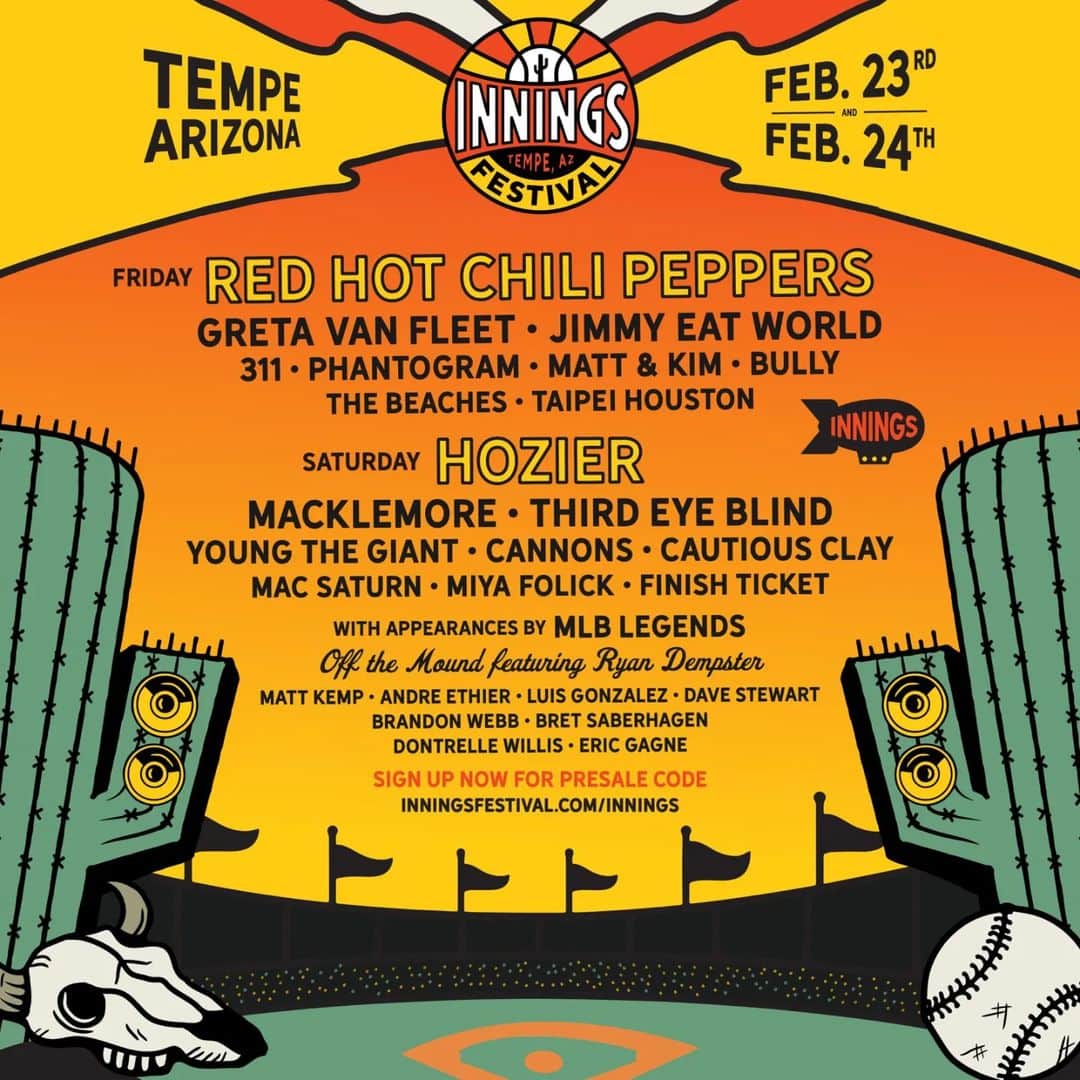 ホージアのインスタグラム：「I’m looking forward to performing at @inningsfest next year alongside this wonderful lineup. See you in February Arizona 🖤」