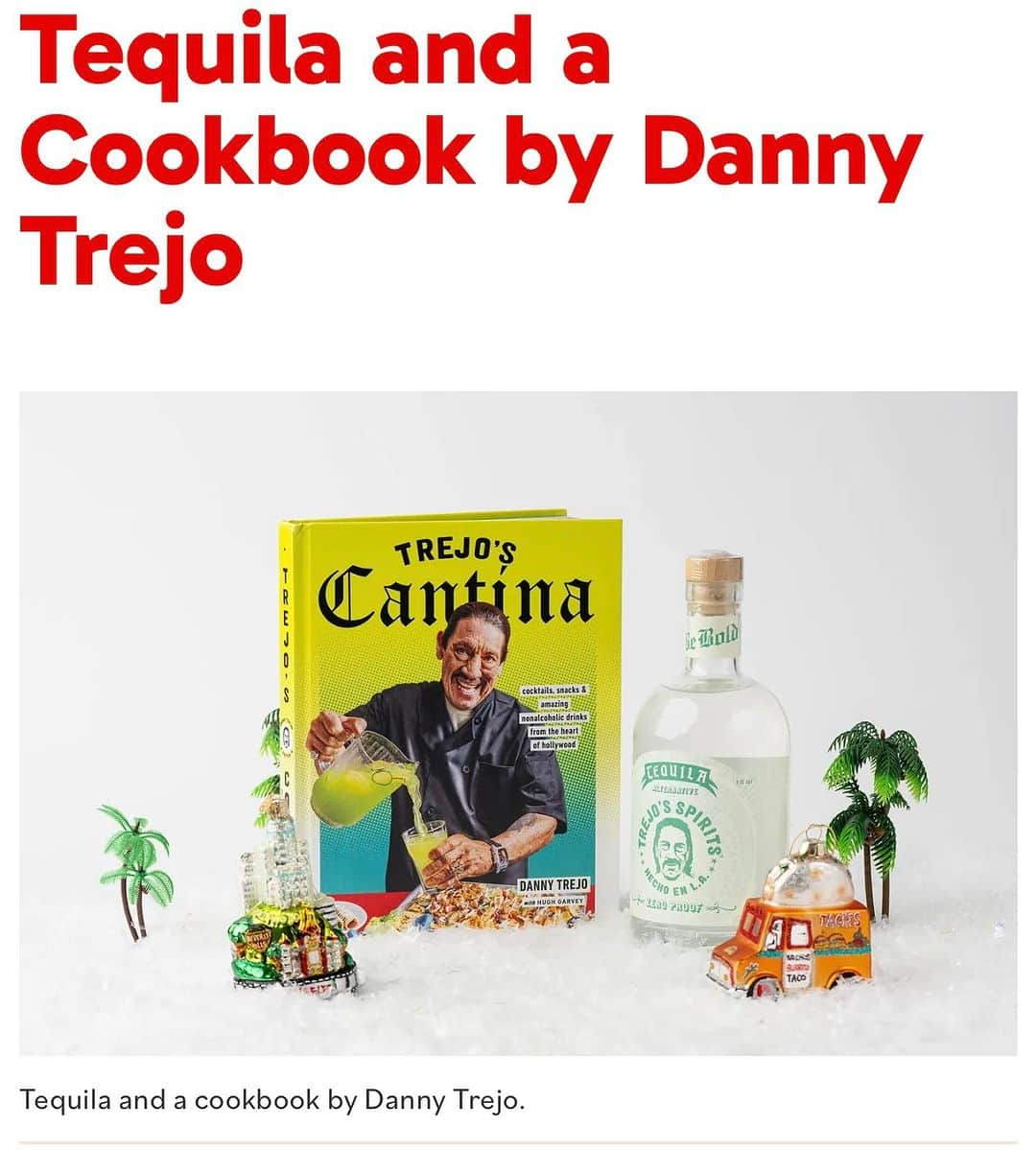 ダニー・トレホのインスタグラム：「Gift Guide season is here!   Thanks to @eater for the the feature on being a part of the official 2023 Eater LA Holiday Gift Guide!   Grab your @trejosspirits and @trejostacos Cantina Cookbook while they’re in stock! Gift 🎁 a little bit of @officialdannytrejo this holiday season!」