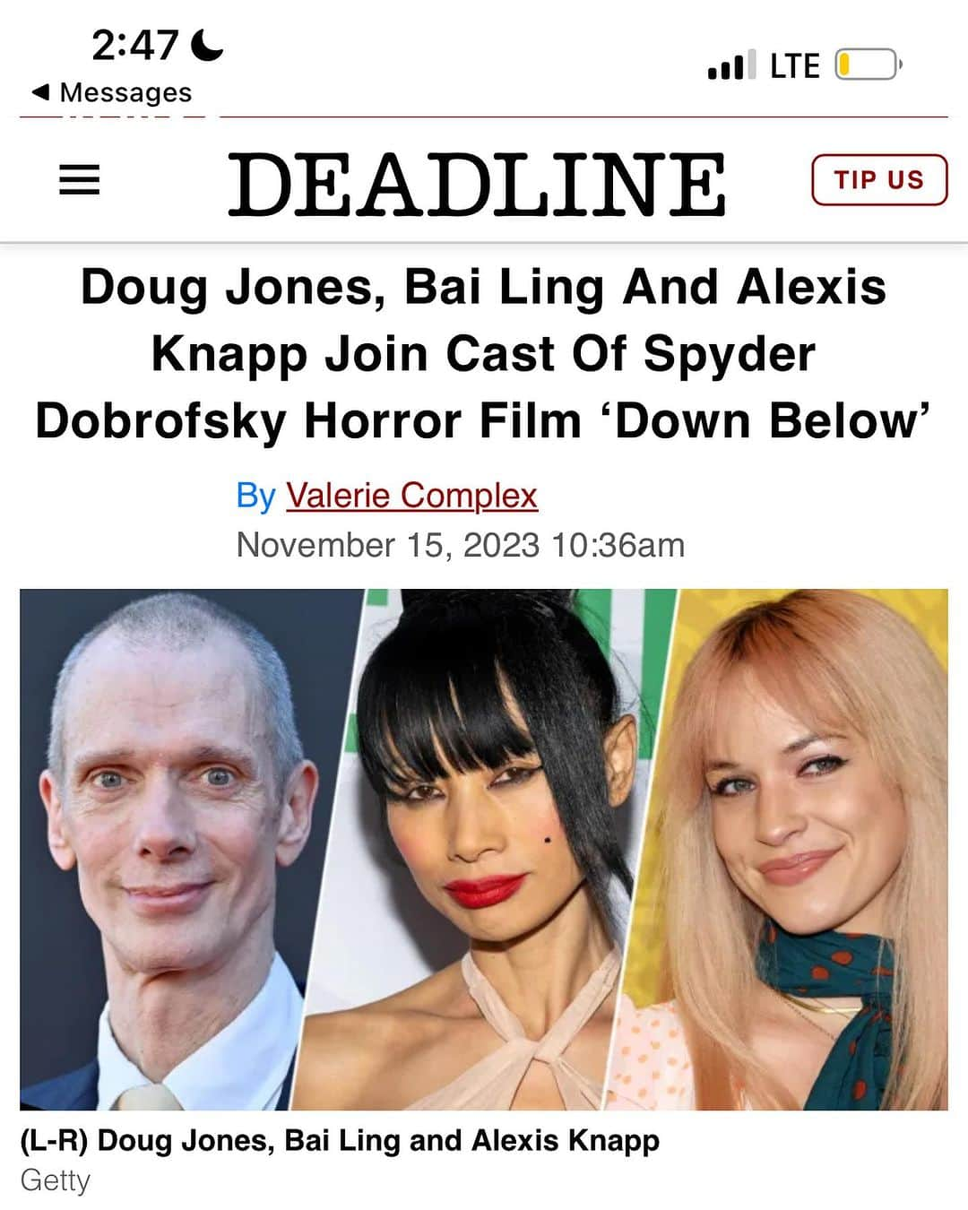 アレクシス・ナップさんのインスタグラム写真 - (アレクシス・ナップInstagram)「Thank you @deadline ! This film is a truly magical one, very grateful to be a part of it, and working with beloved @iambailing was INCREDIBLE as well as 2nd timing working with my beloved @actordougjones !! This one’s very special to me. Thank you @spyderdobro 🔥  Ps: #deadline is srs about using current imagery - that photo from last night isn’t even 24 hrs old yet 😆😇👍🏼💓」11月16日 8時00分 - alexisknapp