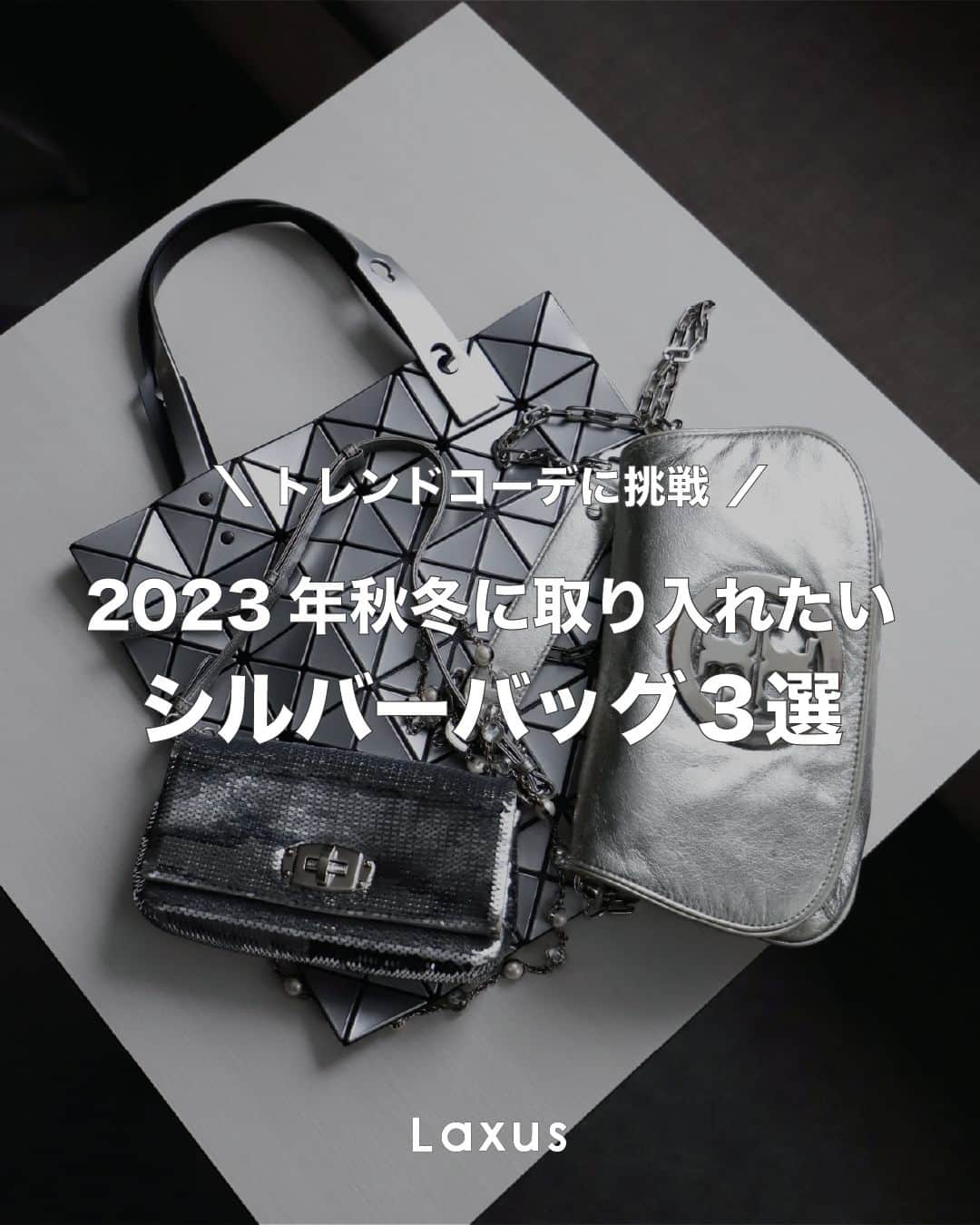 Laxus-ラクサスのインスタグラム：「⌇ トレンドコーデはバッグから挑戦✨  2023年秋冬に取り入れたい「シルバーバッグ」３選⛓🖤  シルバーがトレンドに入ってるけど服では取り入れづらい…という時にバッグでトレンドに挑戦してみませんか？  まだまだ沢山シルバーバッグのお取り扱いがありますので、ぜひラクサスアプリで検索してみてください🥰  後々見返すために「保存」をお忘れなく✨  _  👜ラクサスとは？  ブランドバッグのシェアリングサービスです。 約40,000種類、60ブランドからお好きなバッグがレンタル出来る！ 詳しくは @laxus__official のプロフィールから無料アプリをDL✔️ _」