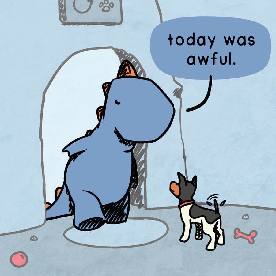 8crapのインスタグラム：「Wasn’t so awful after all - 🖌️ @dinosandcomics - #BarkedArt #barked #doggo #DogComics」