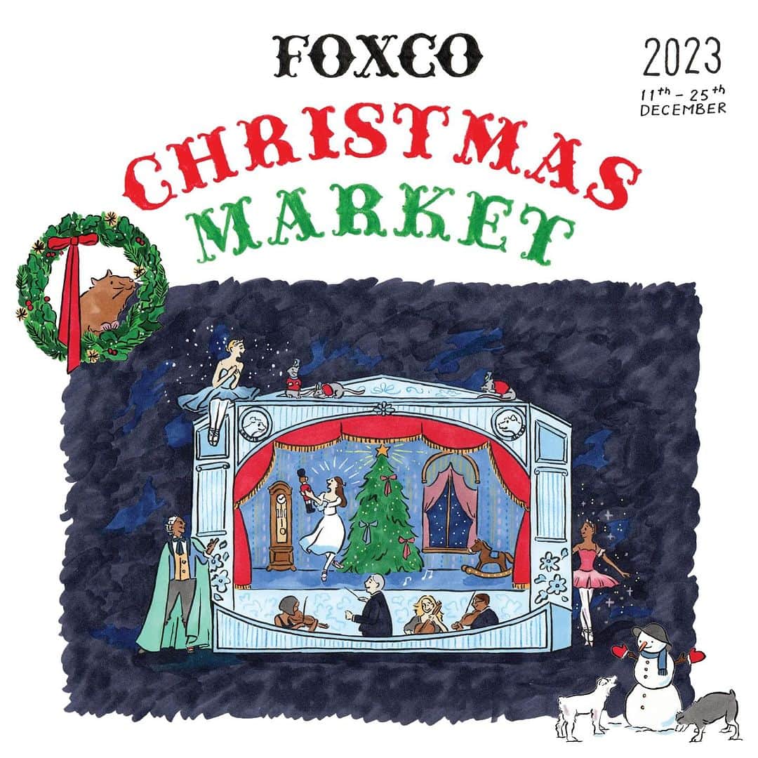 のインスタグラム：「. 【フェア】foxco Christmas Market 2023  イラストレーターfoxco（フォクスコ）が 代官山Tサイトにて ”foxco Christmas Market 2023” を開催いたします🎄✨  会場ではテーマにちなんだクリスマスマーケットをイメージし、foxco自身が企画・デザインしたオリジナルのアイテムを特別なギフトラッピングをして販売いたします。  展開するのは、リボンをあしらったカーディガン、セーター、バレリーナや白鳥などのイラストがさりげなく刺繍されたジーンズやスカートなど、冬に着回しやすいアイテムたちです🦢💭🩰  ポーチやトートバッグ、ヘアアクセサリーに加えてギフトに添えるクリスマスカードや2024年のカレンダーも販売予定です。     ＼商品一覧はこちら✨／  ■アパレルアイテム ・カーディガン：ネイビーとホワイト2色展開 フリーサイズ ・ロンT：S/Mサイズ　 ・ジーンズ：S/M/Lサイズ　 ・スカート：S/M/Lサイズ　 ・ハーフスリーブ：グレーとネイビー2色展開 S/M/Lサイズ  ・トートバッグ ・ミニバッグ  ■ヘアアクセサリー ・リボンバレッタ：ネイビー×ピンク、ブルー×グレー 2色展開　 ・リボンヘアピン（2個セット）：ネイビー×ピンク、ブルー×グレー 2色展開　 ・ヘアピンアセテート（2個セット）  ■ペーパーアイテム ・グリーティングカード： 　└マラケシュシリーズ 5絵柄（女性たち / 動物 / ロバ / Thank you / 夜空）　 　└マラケシュセット(5絵柄を1枚ずつセット)　 　└ダンスシリーズ 5絵柄（Bright Future Ahead / Gland Palais / Merci / Pas de quatre / Night Paris） 　└ダンスセット(5絵柄を1枚ずつセット)　 　└クリスマスballet 　└クリスマスカードanimal ・ポップアップカード ・ステッカー ・イラスト（複製原画） ・カレンダー（2024） ・ぽち袋 3種類セット（2024）  ■その他 ・ヘアタイ ・ハンカチ    【foxco（フォクスコ）】 ロンドンを拠点に活動するイラストレーター。旅先などで出会う、人や動物、コト・モノから感じとる「心が躍る瞬間」をインスピレーション源に、彩りあふれる世界観で表現する。 愛犬や動物たちの自然な様子や、時代のムードを敏感につかみながら描く。ファッション性のあるイラストが特徴。オリジナルワークをはじめ、広告や雑誌、ブランドコラボレーションなど、国内外問わず幅広いフィールドで活動中。  foxco IG： @foxco_kaori foxcoshop：foxcoshop.com  #代官山蔦屋書店 #代官山tsite #daikanyamatsite #daikanyamatsutaya #daikanyamatsutayabooks #foxco #foxcoChristmasMarket #クリスマスマーケット #クリスマスギフト #クリスマスマーケット2023」