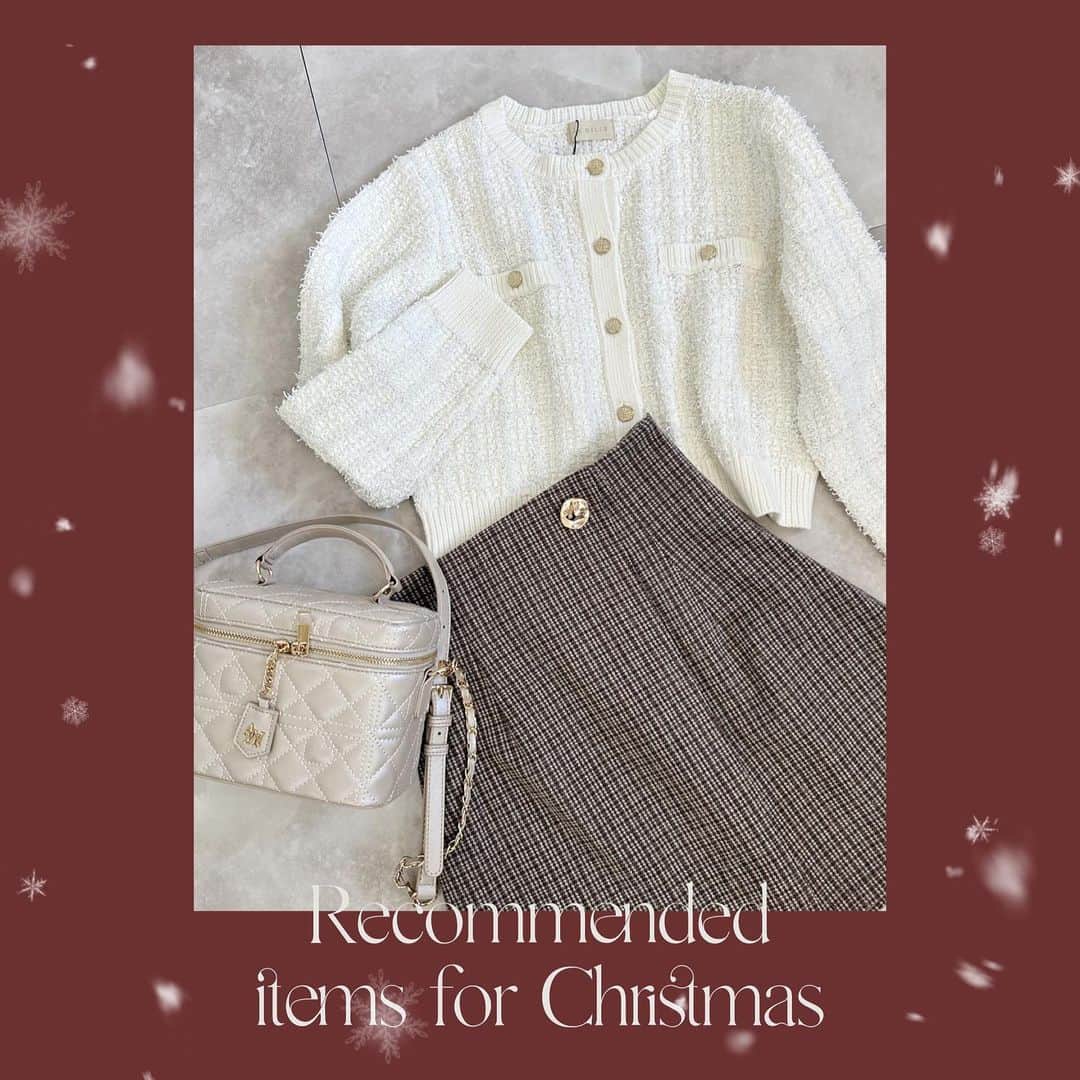 AnMILLEのインスタグラム：「Án MILLE Christmas🎄 holiday collection ‧˚ ㅤㅤㅤㅤㅤㅤㅤㅤㅤㅤㅤㅤㅤㅤㅤㅤㅤㅤㅤㅤㅤㅤㅤㅤㅤㅤ \ 11月下旬入荷予定 / #ショート丈ツイードカーデ ¥7,400 【OW/OWBK/BK】 ㅤㅤㅤㅤㅤㅤㅤㅤㅤㅤㅤㅤㅤ #アンミール #anmille」