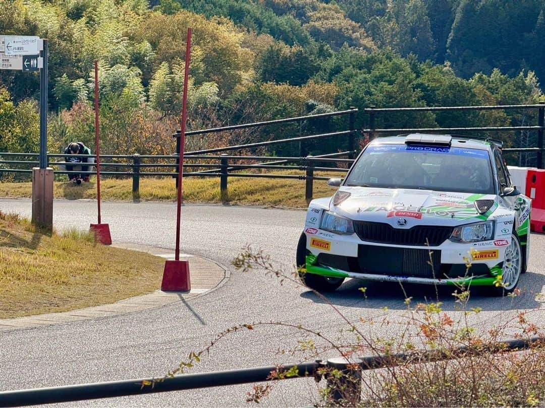 ヘイキ・コバライネンのインスタグラム：「Rally Japan 2023 recce and shakedown ✔️   Stages look twisty and a bit dirty also, going to be a challenging event. The car felt good in the shakedown so all ready to go! SS1 this evening 👊🏻👊🏻  #rallyjapan #wrc」