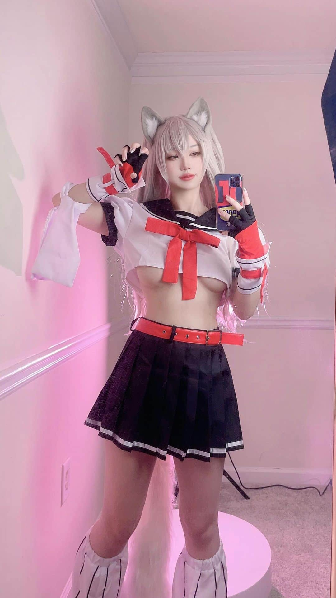 犬神洛洛子のインスタグラム：「🐕woof woof #cosplaygirl #azurlane #azurlanecosplay #yuudachi #アズールレーン #夕立」