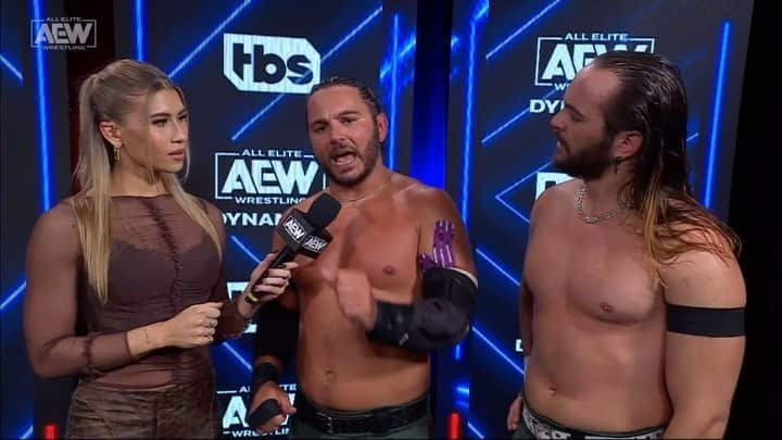 マット・ジャクソンのインスタグラム：「Lexy Nair gets a word from the Young Bucks who were victorious earlier tonight.  Watch #AEWDynamite LIVE on TBS!」