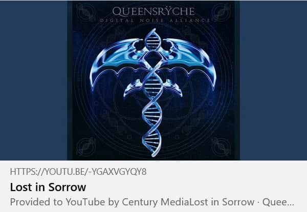 Queensrycheのインスタグラム：「"Lost in Sorrow" (audio) from Digital Noise Alliance: https://youtu.be/-yGAXvgyqy8?si=jDU9uLNciMz6fDn3 (Please click link in Bio to listen to this tune and more!!) Composer, Lyricist: Michael Wilton & Todd La Torre #queensryche #dna #centurymediarecords」