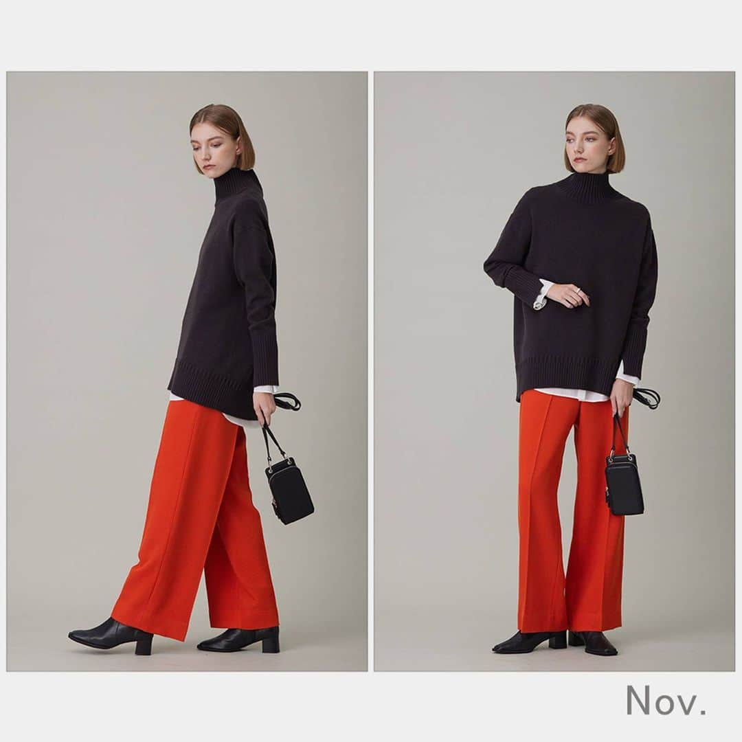 ICB WEB MAGAZINEのインスタグラム：「. 【LOOK BOOK】___November  ソフトカシミヤミックス ハイネックニット ¥18,9208(taxin)  トリアセコットンタイプライター  シャツブラウス ¥24,970(taxin)  ヘビーカルゼ ワイドストレートパンツ ¥28,930(taxin)  #icb #icbjp #icbstyle #onward #オンワード #オンワード樫山 #onwardcrosset #オンワードクローゼット #fashion #通勤コーデ #通勤スタイル #オフィススタイル #オフィスカジュアルコーデ #ootd #オフィスカジュアル #シンプルコーデ #大人カジュアル #秋コーデ #冬コーデ #シンプルファッション #お仕事服 #ootdfashion #大人シンプル #ファッション #大人コーデ #coordinate」