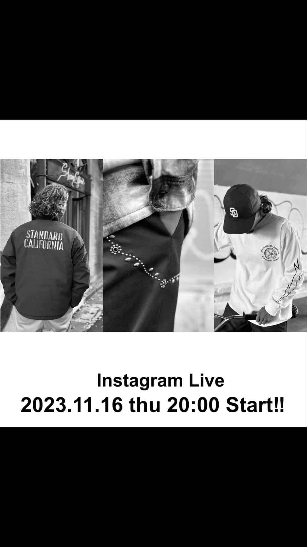 のインスタグラム：「Instagram live今夜20:00スタート！ 是非、お見逃しなく！  Instagram live will started at 20:00 p.m.   #standardcalifornia  #スタンダードカリフォルニア #instalive  #インスタライブ」