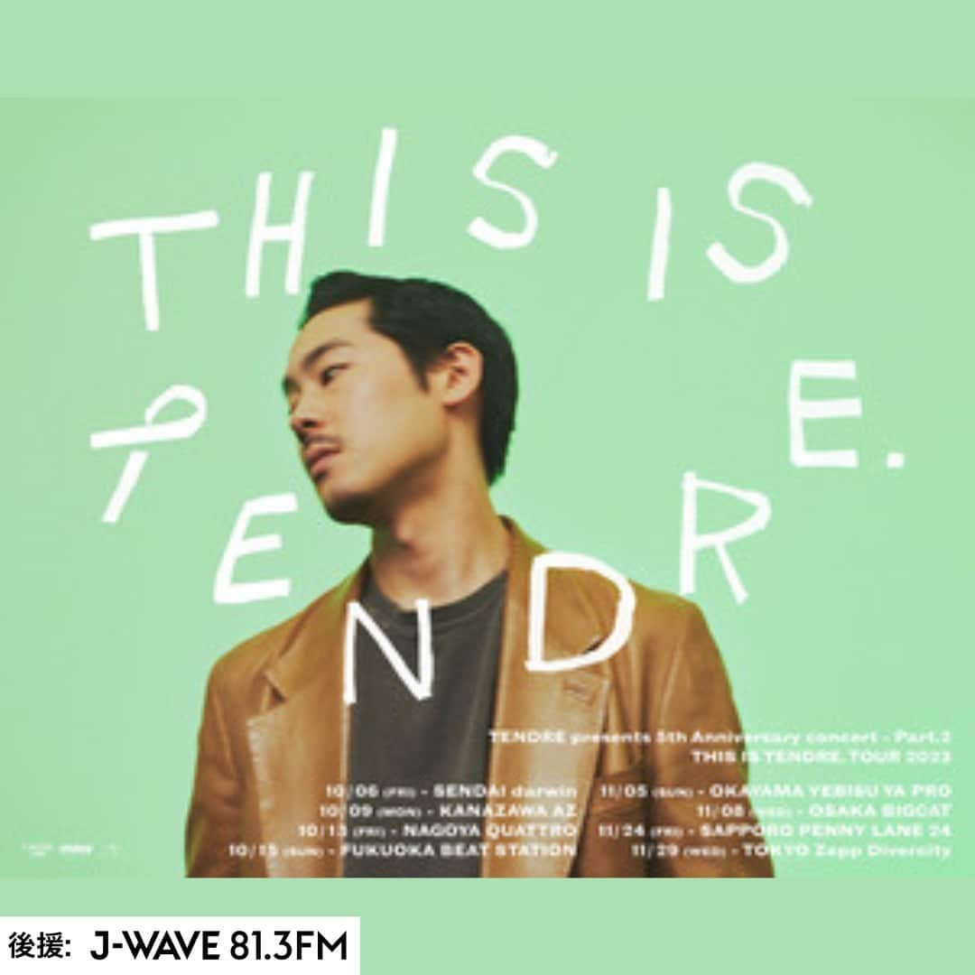 J-WAVE LIVE2000さんのインスタグラム写真 - (J-WAVE LIVE2000Instagram)「TENDRE、デビュー5周年記念ツアー！ TENDREがEP『Red Focus』（2017年）でデビューを飾った その活動から5周年を迎えたことを記念した 『5th Anniversary concert - Part.2 THIS IS TENDRE』 開催迫る！  【開催日時】 11/29(Wed)  OPEN18:00/START19:00  【会場】 Zepp DiverCity(TOKYO) 【料金】 1F スタンディング 前売り:￥6,900 2F 指定席 前売り:￥6,900 ※ドリンク代別 問い合わせ SMASH https://smash-jpn.com/live/?id=3913  後援：J-WAVE  詳細はインスタストーリーハイライト 「チケット」をチェック！  #TENDRE」11月16日 14時36分 - jwave_live