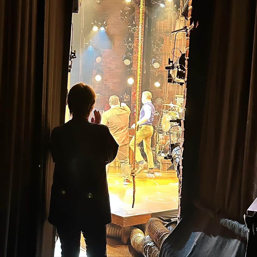 アンドリュー・ラネルズのインスタグラム：「A living legend. An absolute class act. My hero. Patti LuPone. After making Bud and Doug’s Broadway dreams come true, she stood in the wings and watched me and Josh take our bows. My heart exploded. I will never forget this night. ❤️ (Thank you for this picture, McKenzie.)」