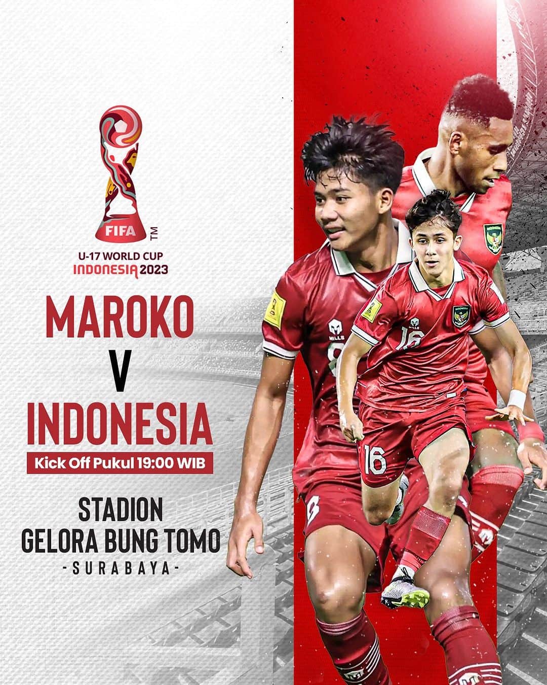 エリック・トヒルのインスタグラム：「Dukung dan doakan Timnas Indonesia U-17 melawan Maroko hari ini.  Ini adalah pertandingan terakhir di fase grup. Menjadi penentu untuk bisa lanjut ke babak berikutnya. Bismillah, Timnas U-17 bisa memberikan yang terbaik untuk membawa Garuda terbang tinggi!  #U17WC #InspiringStars #KitaGaruda #GarudaMendunia」