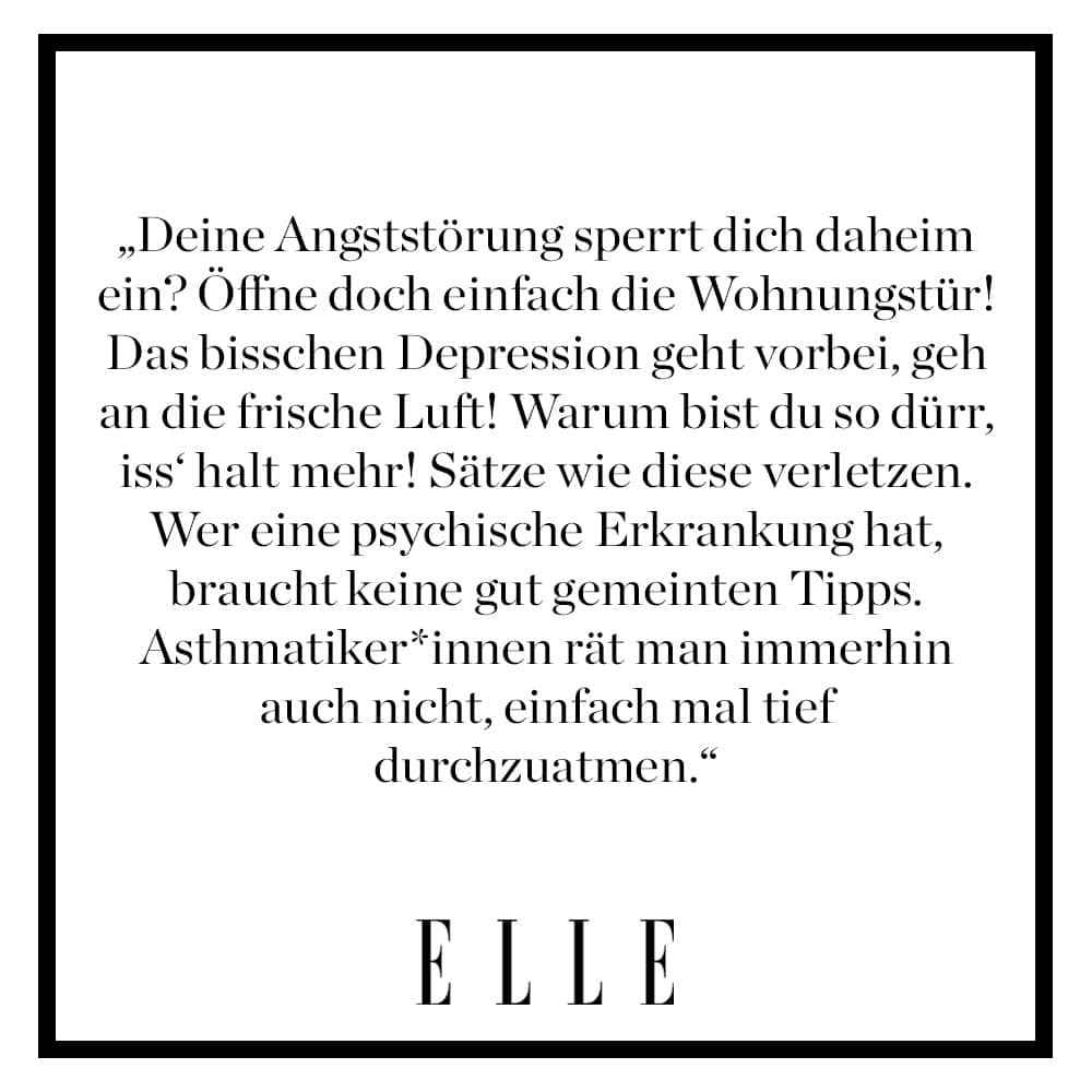 ELLE Germanyのインスタグラム：「Reden ist Gold: Auf Elle.de schreibt unsere Autorin, wie wir künftig mit psychischen Erkrankungen umgehen sollten. 🤍  #psychischeerkrankung #mentalhealth #mentalegesundheit #psyche」