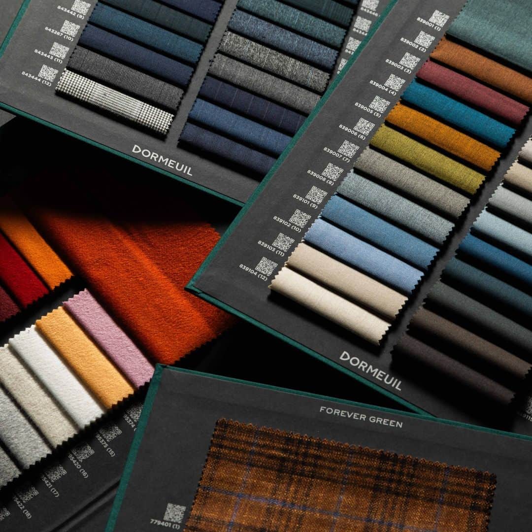 ドーメルのインスタグラム：「Whether you seek ultra-fine elegance or the vibrant versatility of colorful cozy fabrics, rest assured, there's a Dormeuil cloth perfectly crafted to your winter aesthetic.」