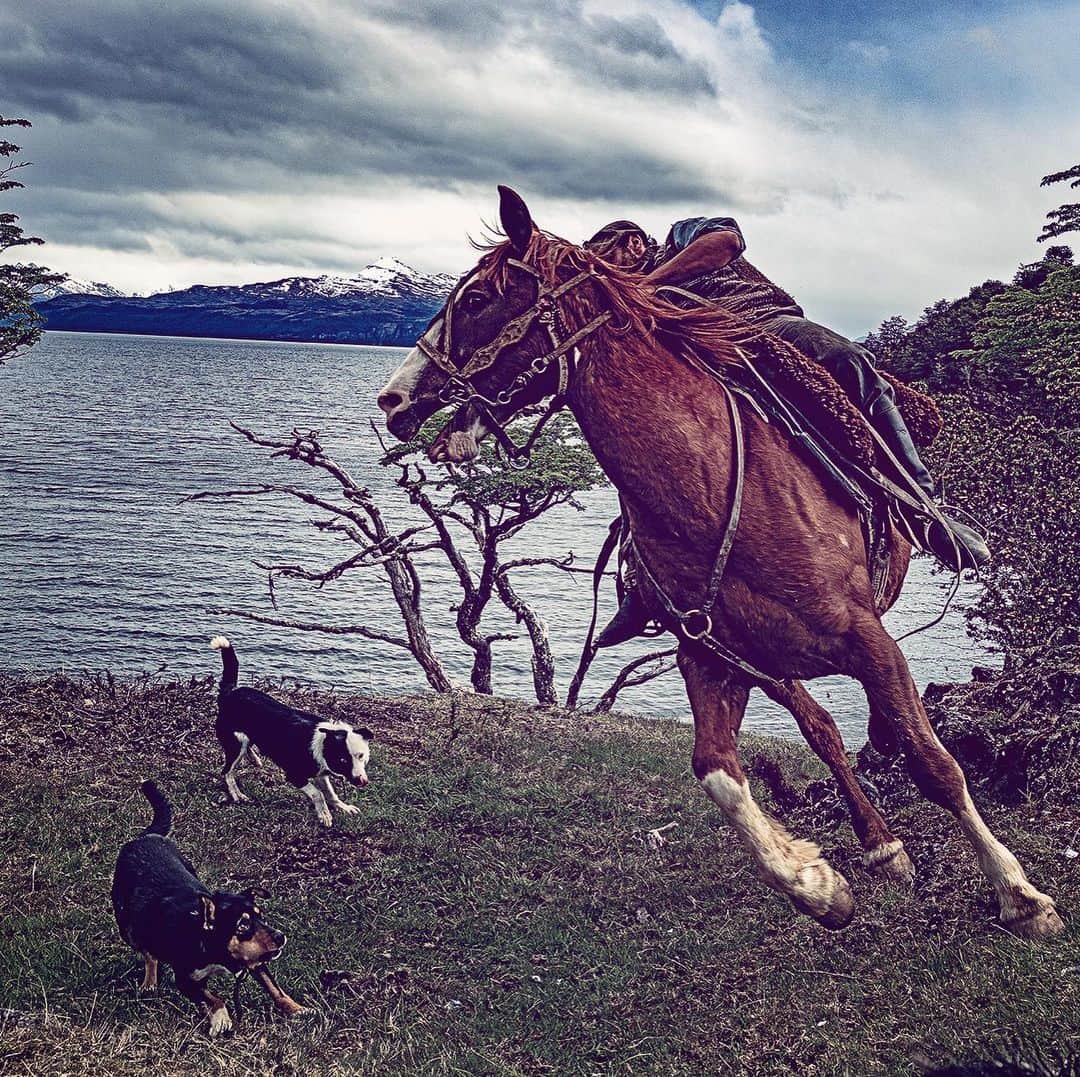 マイケル・ミュラーのインスタグラム：「Patagonia Gouchos live on the edge as did I all last week.  Real deal.  Images are insane.  These are the most average ones I could find and no idea how I pick 4-6 for @taschen cause there are 1000s of inane horse & human images to choose from.  That’s my biggest problem today.  Namaste mahalo amen」
