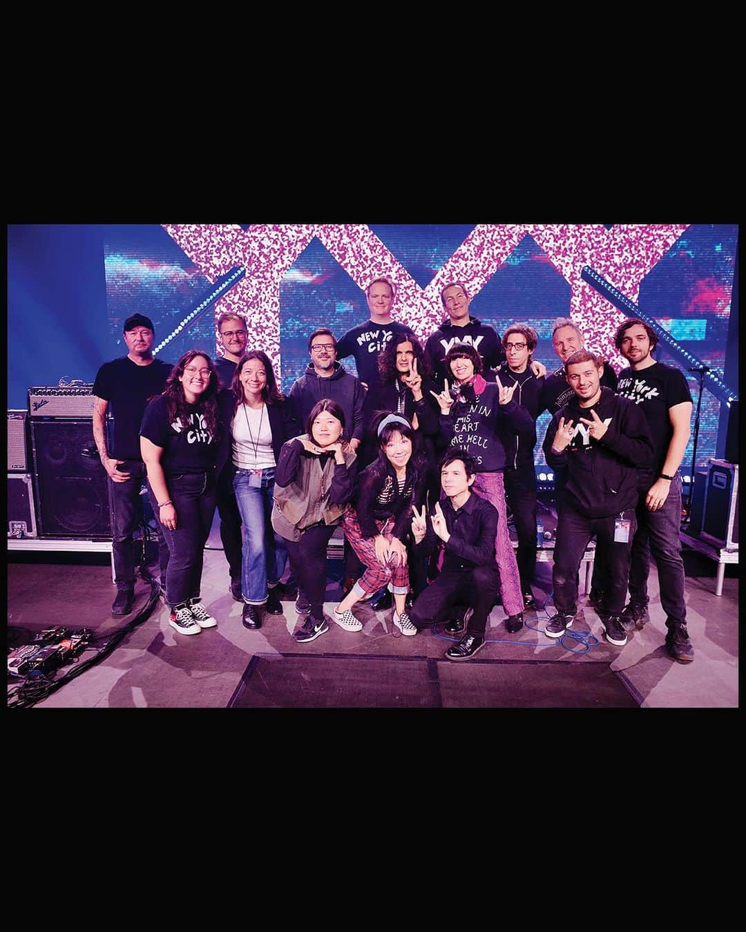 ヤー・ヤー・ヤーズさんのインスタグラム写真 - (ヤー・ヤー・ヤーズInstagram)「It takes a village and this is one heck of a jolly one! Mad LOVE to our Road Family whom we adore. We couldn’t have leveled up without you. Thank you for scaling the heights of Cool It Down World Tour with us 😮‍💨 the altitude has left us with nose bleeds and mushy hearts ❤️ A trove of memories not to be forgotten anytime soon.  Shouting out to our stellar crew 💫 💫 💫  Guitar, Bass, Keys & Dark Lord: @imaadwasif Tour Manager: @goldzalez  PA & Wardrobe: @dottielemon Production Manager: @imwithdonlee Front of House: @dg00d Monitor Engineer: @nagumixes Nick’s Guitar Tech: @wire.instruments.guitars Imaad's Tech: @ajae___ & @killadaze_ Lighting Director: @teddysosna Stage Design: @tobiasrylander & @teddysosna KO Wardrobe Design: @christianjoycostumes & @yuimanakazato Merch: @belindsey & @ponyclub.co  Management: @lehaber  Day to Day: @alexmbruno at @littlelionmgmt Agents: @jampme, @emmabanksagent, @kaseymckeebranand, @shansnax, @sloanefuller_ & Jennifer Mannion at @caamusic Business Management: @hyunjoop02, Abby Kruthoffer, @Pri.aldaz & @taraofthearas	  📷 1 @sasamiashworth 2 @lehaber  3-10 @little_vampire」11月17日 3時31分 - yeahyeahyeahs