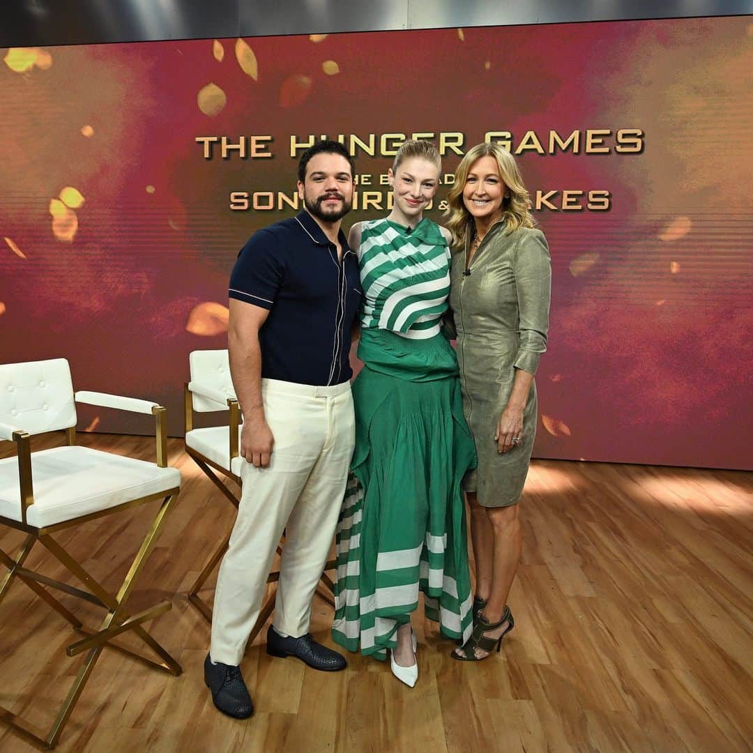 Good Morning Americaのインスタグラム：「Welcome to Panem!! 🐍  "The Hunger Games: The Ballad of Songbirds & Snakes" stars Josh Andrés Rivera and Hunter Schafer dish on the latest installment in the franchise, which takes place before the first films.   Watch the full interview at the link in bio.」