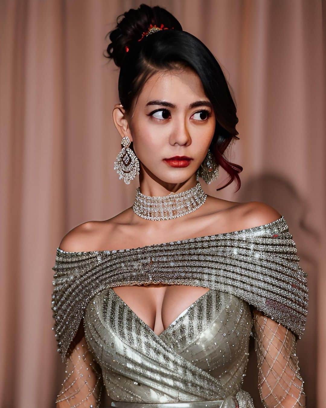 白癡公主のインスタグラム：「請告訴我這60元沒有白花吧？  AI照一秒讓我變大奶 順便附上幾張千變萬化的me  P2.不出意外，後年我會長這樣…😳  #玩美相機 #AI造型 #AI形象照 @youcamapps.tw」
