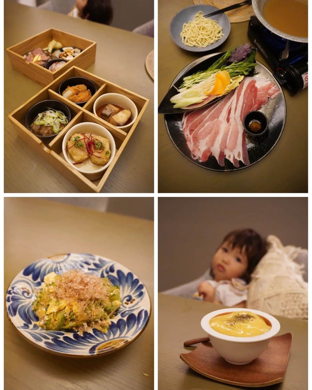 芳美リンさんのインスタグラム写真 - (芳美リンInstagram)「🗾読谷/沖縄　Yomitan/Okinawa  グランディスタイル沖縄読谷ホテル＆リゾート🌊  ホカンスで重要なのは、 ご飯の美味しさ♡♡  夕飯は、メインの鍋料理にプラス、 様々なおばんざい。 沖縄らしい食材の食事を色々と堪能しました。  朝食はメインを4種類から選べて、 サラダやスープのミニビュッフェつき。  どれもこれも美味しくて、、(*´ڡ`●)  そして、このホテルは、無料のレンタル品がかなり充実していて、 子ども用のおもちゃ、絵本、ベビーベッドやお世話道具、大人の美容アイテム、リゾートウェアまで貸してくれます👀  ホテルを出なくてもなんでも揃うってすごい！  #グランディスタイル沖縄読谷ホテル＆リゾート #GLAMOROUSDAY @glamday_style_hotel_and_resort @socialport_jp #ホカンス #マタ旅#子連れ旅#トラベラルトドラー #結婚記念日#記念日旅行 #グランディスタイル沖縄読谷ホテル＆リゾート」11月16日 19時54分 - lynn.lynn5