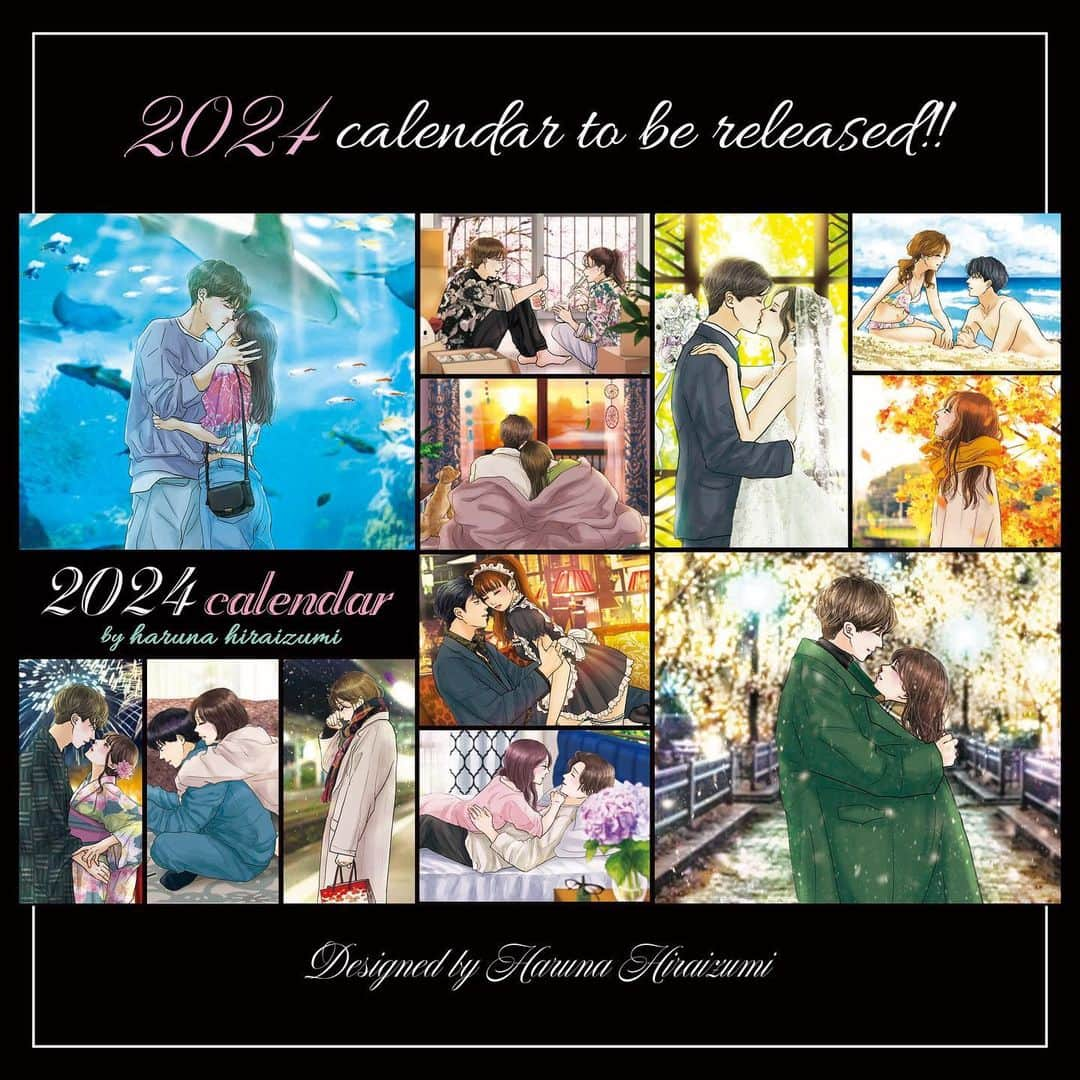 平泉春奈のインスタグラム：「⁡ 📢お知らせ ⁡ お待たせしました🥳🎉 毎年恒例🌟2024年卓上カレンダー販売のお知らせです🗓そして！！同時に前回大反響だったインスタ風ステッカーの再販も決まりました㊗️ ⁡ ステッカーは再販希望の声が凄く多かったので、カレンダーと一緒に販売することになりました💡 数量限定でセット販売もあります（150円お得）！！両方欲しい方は是非セット売りの方をご購入下さいね☺️❣️ ⁡ カレンダーは今回も春夏秋冬を存分に感じられるカップルイラストを、表紙も入れて13枚収録してます（切ないのもアリ）🌸🎆🎃🎄背景色は全部違うので、毎月新鮮な気持ちで楽しめるよ🥺❤️ また1年間、日々の暮らしの中に私の絵を置いてやってね❤︎ ⁡ 数量限定なので、欲しい方はお早めにご注文下さい！一応多めには作ってますが…欲しい方の手元にしっかり届きますように！！（転売目的の方はご遠慮下さい…🥺💦） ⁡ サイトのリンクはストーリーズハイライトに残すので、先に会員登録しておくと販売当日慌てずスムーズに注文して頂けると思います❣️（住所間違いも毎年多いから、気をつけてね！） ⁡ ============== 【販売日時】 11月19日(日)20時〜 ⁡ 【販売サイト】 春屋（※全品送料無料） ============== ⁡ ⭕️カレンダーの詳細 【素材】 最高級上質紙220㎏。マットでスベスベした厚手の上質紙で高級感のある丈夫な紙質です。表面にうっすらグロス感があって、複雑な色味も綺麗に印刷されています。片面カラー13枚セットになってます。しっかりした厚みのある黒いスタンド付きです。 ⁡ 【組立てサイズ】 A6はがきサイズ W148×H115×D62mm ※リング部分除く　 ⁡ 【配送方法】 クリックポスト(日本郵便) ⁡ ⭕️ステッカー3枚セットの詳細 【素材】 屋外用の強粘着タイプでツヤのあるラミネート加工が施された、かなりしっかりめの素材です。 ⁡ 【サイズ】 6cm×5cm ⁡ 【配送方法】 普通郵便(切手貼付のポスト投函） ⁡ ============== ⁡ ※セット販売はクリックポスト配送になります。 ※入金確認後順次発送となります。 ※ポスト投函による配送方法ですので細かい日時指定や配送指定はできません。 ※日本国内発送のみ ※住所間違いで戻ってきてしまった場合の再送は送料をお振込頂きます。 ⁡ ⁡ ⁡ ⁡ #カップルイラスト #猫 #イラスト #ラブストーリー #カップル #イラストレーション #恋愛 #恋人 #夫婦 #インテリア #キス #ハグ #同棲 #キスシーン #2024年カレンダー #イラストレーターグッズ #卓上カレンダー　#ラブシーン #ハロウィン #桜 #クリスマス #春夏秋冬 #ウエディング #illustration  #coupleillustration #Illustrator」