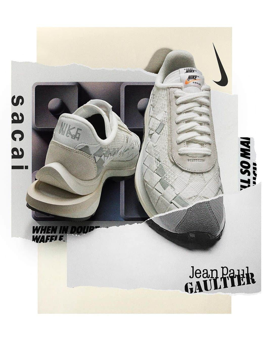 sacaiのインスタグラム：「@nike x @sacaiofficial x @jeanpaulgaultier dropping exclusively on the JPG website November 22nd, 12 pm CET  #jeanpaulgaultier #jpgfashion」