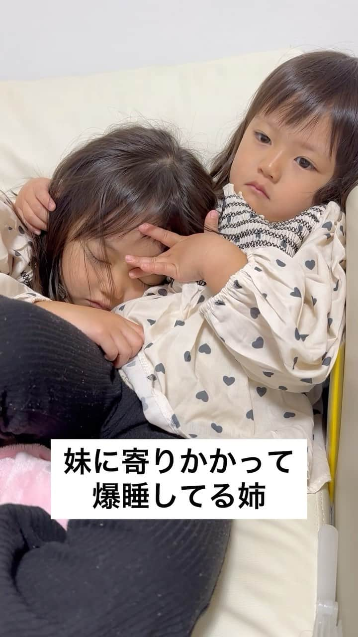 ゆにみあのインスタグラム：「寝たふりしてると思ったらほんとに寝てた😪」