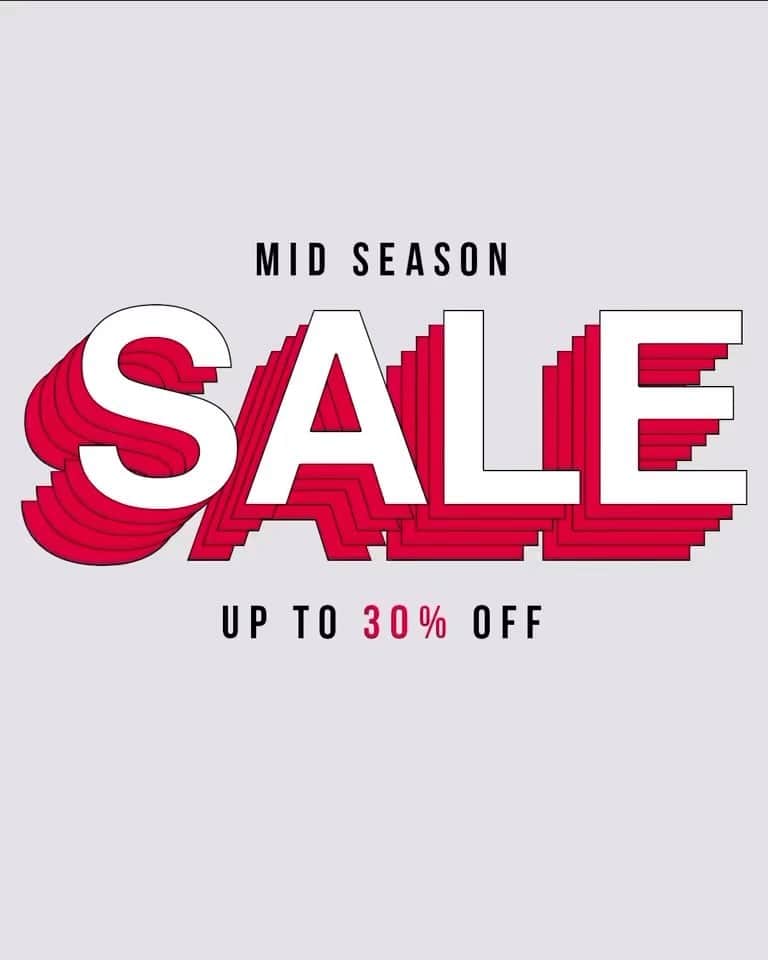 グレンソンのインスタグラム：「MID-SEASON SALE NOW ON. UP TO 30% OFF FOR A LIMITED TIME   #sale #discount #midseasonsale」