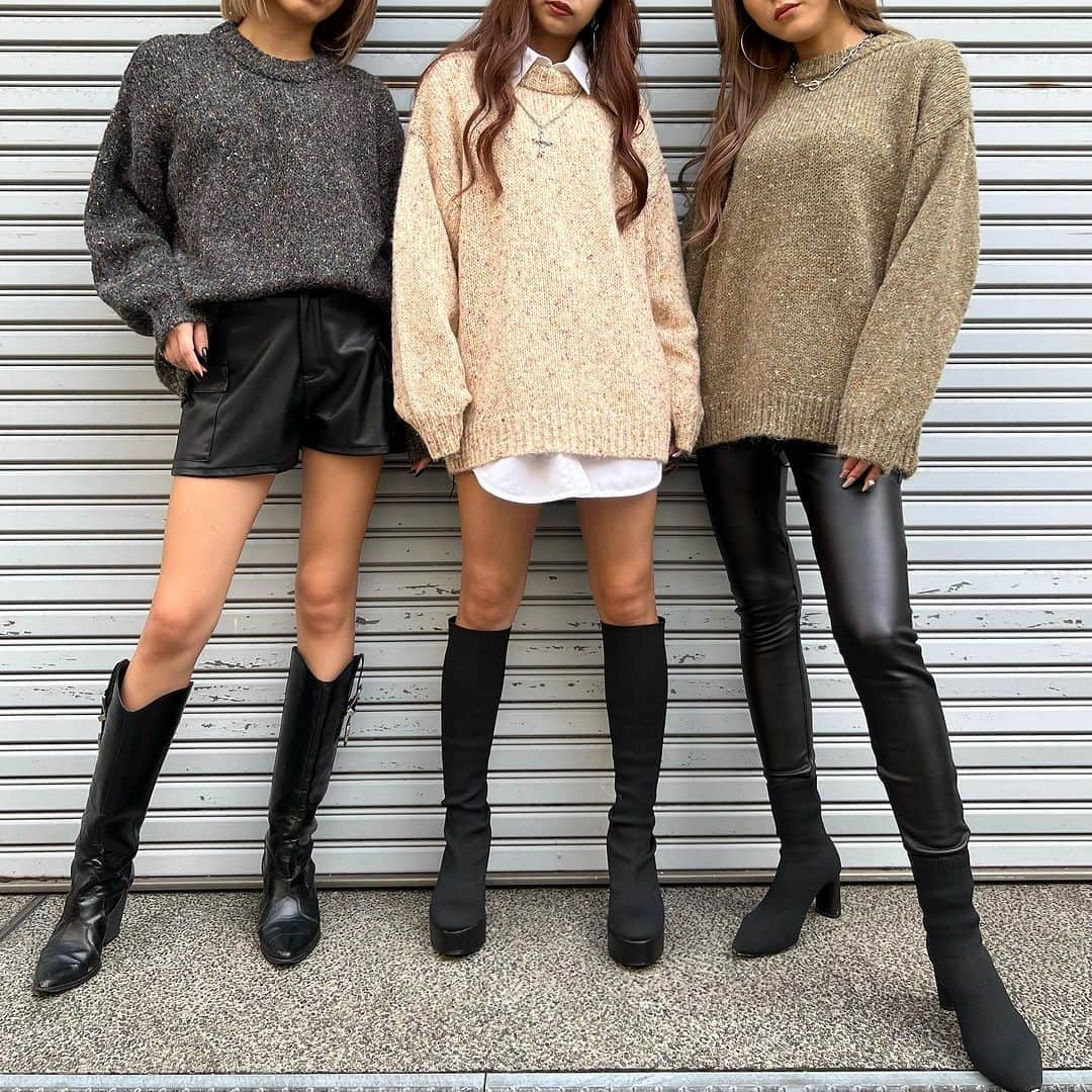 エゴイストのインスタグラム：「2023 WINTER COLLECTION ・ 𝗖𝗢𝗡𝗧𝗥𝗔𝗦𝗧 ・ ーーーーーーーーーーーーーーーーー  【KNIT】 ✔︎カラーネップルーズニットトップス ¥7,990tax in BLACK/GREEN/IVORY FREE  ーーーーーーーーーーーーーーーーー ・ ・ #EGOIST #egoist #エゴイスト #エゴ #冬 #冬コーデ #winter #coordinate #contrast #knit」