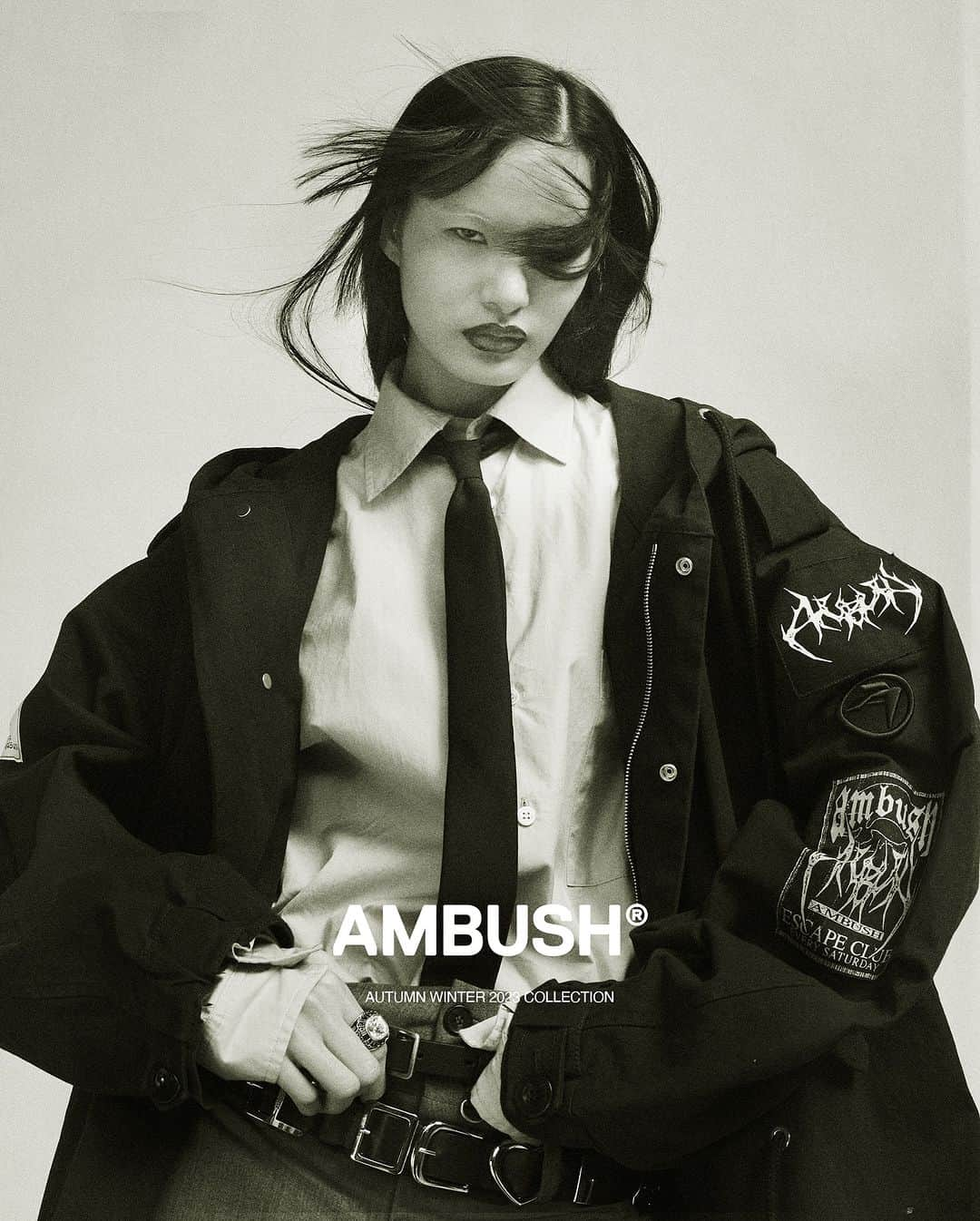 AMBUSHのインスタグラム：「Menswear styling and riot details, the #AMBUSH way. Now available at our WEBSHOP and WORKSHOP.」