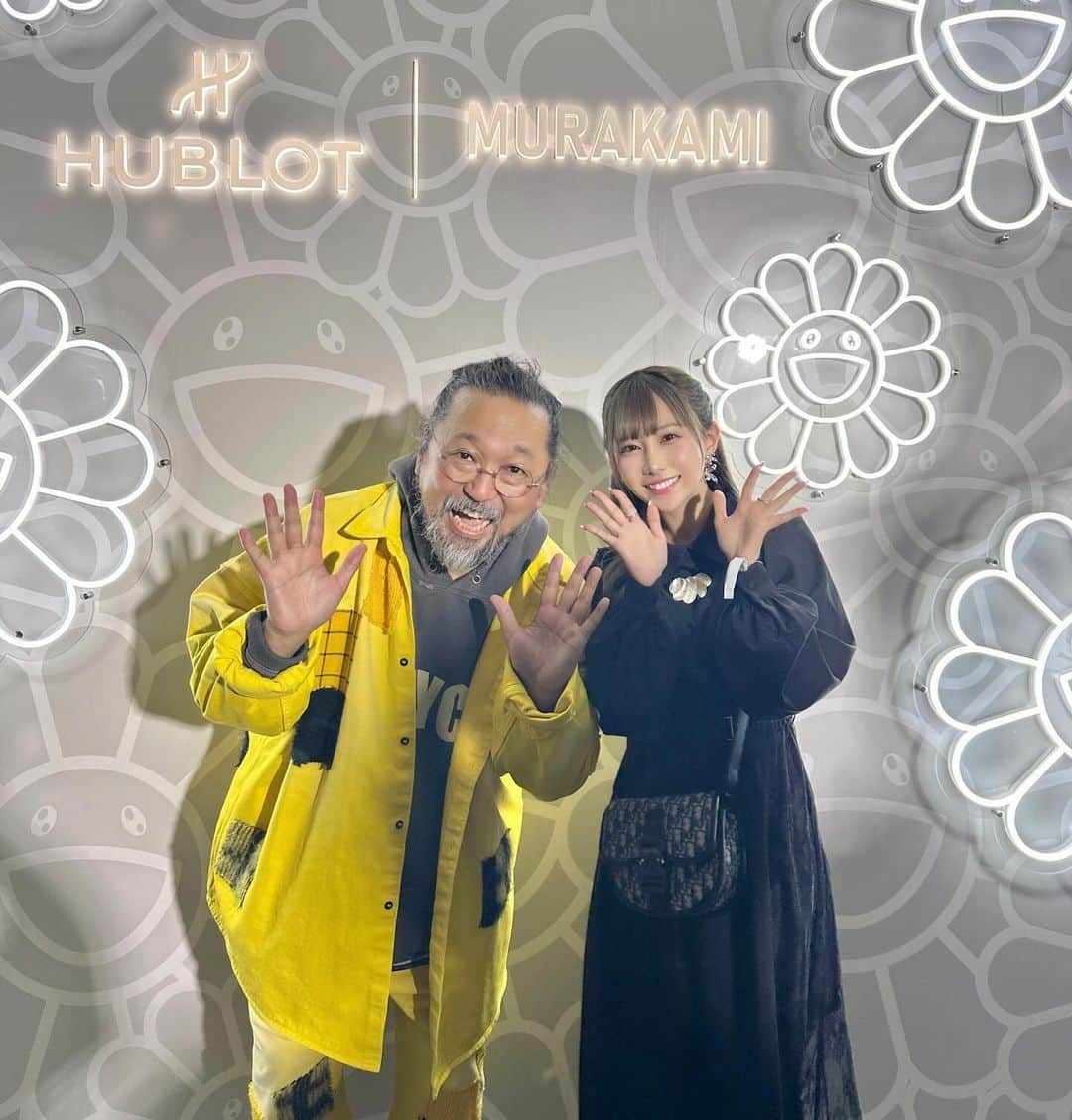 きりたんぽのインスタグラム：「@hublot @hublot_japan × @takashipom 🍷 気さくで優しくてめちゃくちゃ 素敵な村上隆さん🥺💕 ウブロとのコラボレーション最高です🥹🥹🥹✨」