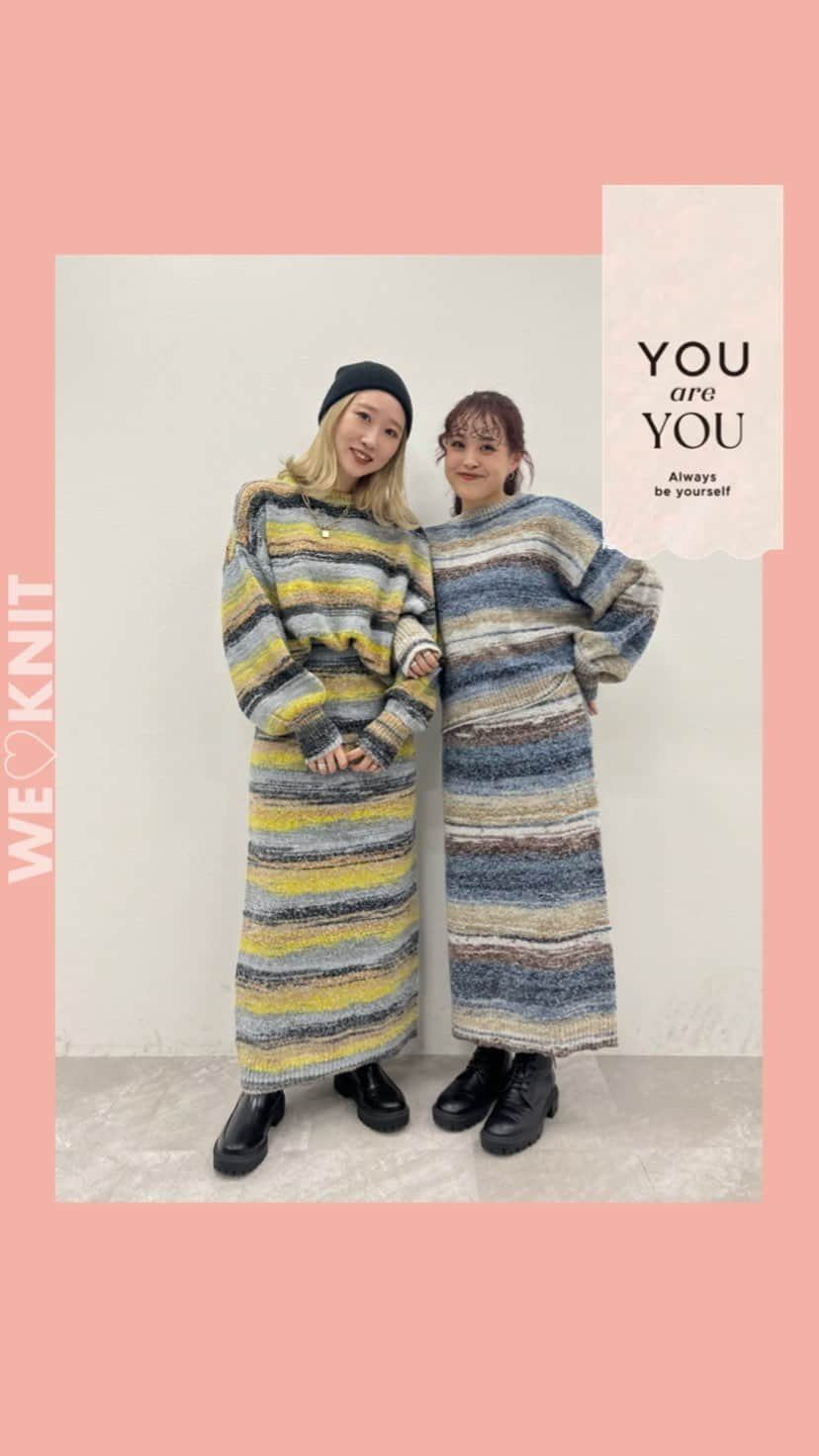 BAYFLOWのインスタグラム：「発売スタート📢 𝐘𝐎𝐔 𝐚𝐫𝐞 𝐘𝐎𝐔 𝐯𝐨𝐥.𝟑  WE♡KNIT 私たちが欲しいニット作りました🧶  STAFF 左：ららぽーと海老名店 @aikoskm / 158cm 右：ららぽーと堺店 @yanyan＿429 / 152cm  🏷️秋のシーンを盛り上げるマルチカラーボーダー #ブークレボーダープルオーバー ¥7,700（taxin） #ブークレボーダースカート ¥7,700（taxin）  —————  あなたがあなたらしくある為に こだわりの詰まったワードローブに今の気分を  安心感にワクワクを加え 新たなスタイルが私を外に連れ出してくれる  これからのあなたらしさはここから始まる  —————  #BAYFLOW #ベイフロー #YouareYou #スタッフプロデュース #ニット #WELOVEKNIT #スタッフプロデュース_bf」