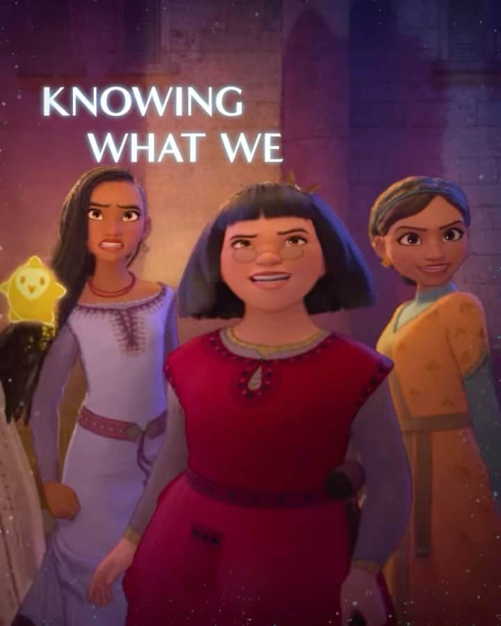 ウォルト・ディズニー・アニメーション・スタジオズのインスタグラム：「If it’s not us then who and when? 🥁 “Knowing What We Know Now” is officially out now. 🎶 See Disney’s #Wish only in theaters November 22. 🌟」