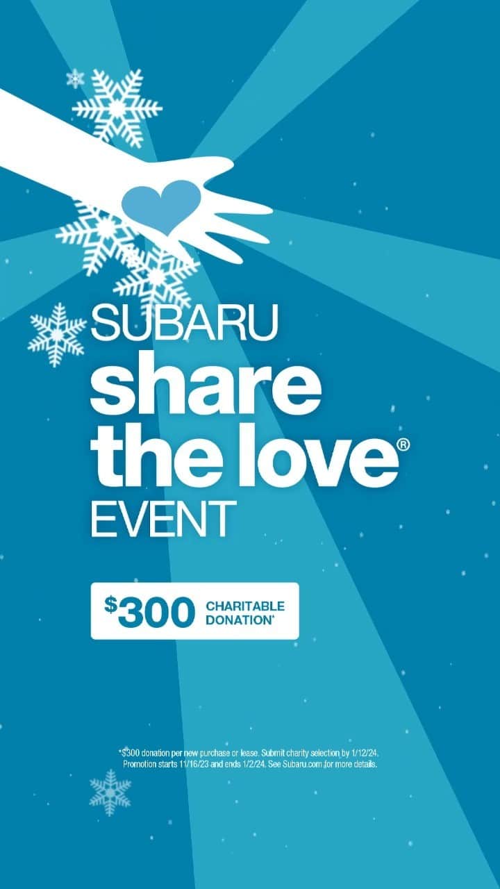 Subaru of Americaのインスタグラム：「Love is all around 💙 We're kicking off the annual Subaru #ShareTheLove Event as we look to celebrate $285M in cumulative donations by the end of this year. We're proud to partner with @makeawishamerica, @mealsonwheelsamerica, @aspca, and @nationalparkfoundation.   To learn more, click link in bio.」