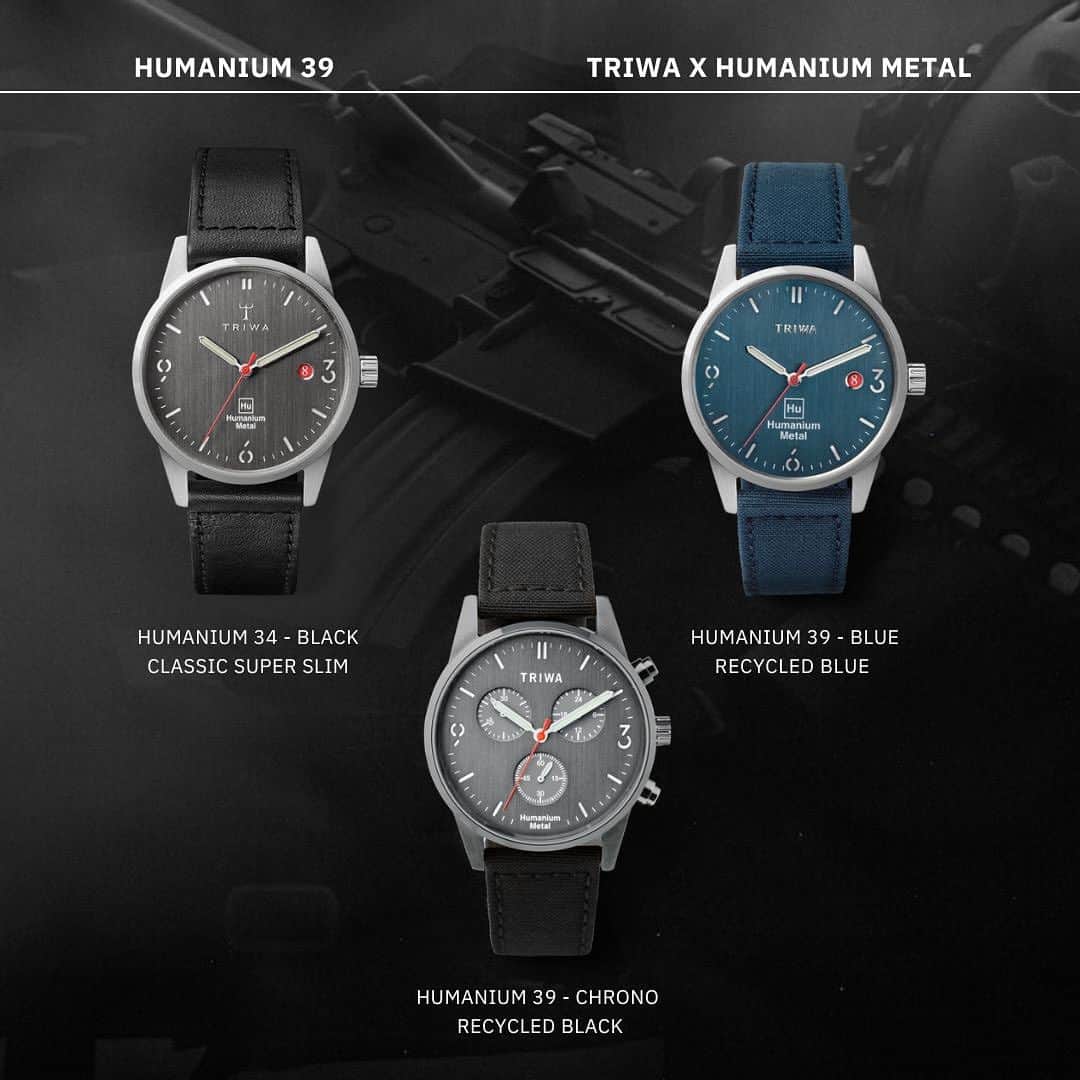 TRIWAのインスタグラム：「Our selection of Humanium Metal watches⚒️ ✌️Help us make the world more peaceful✌️」