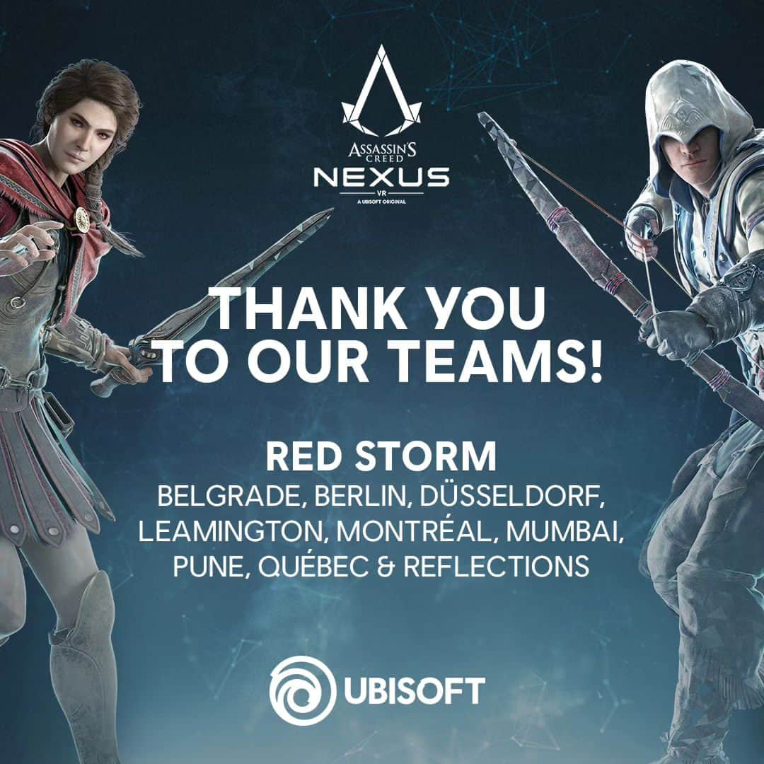 Ubisoftのインスタグラム：「LAUNCH DAY!  Congratulations to all our amazing teams worldwide for their incredible work in bringing #AssassinsCreedNexusVR to life 👏👏」