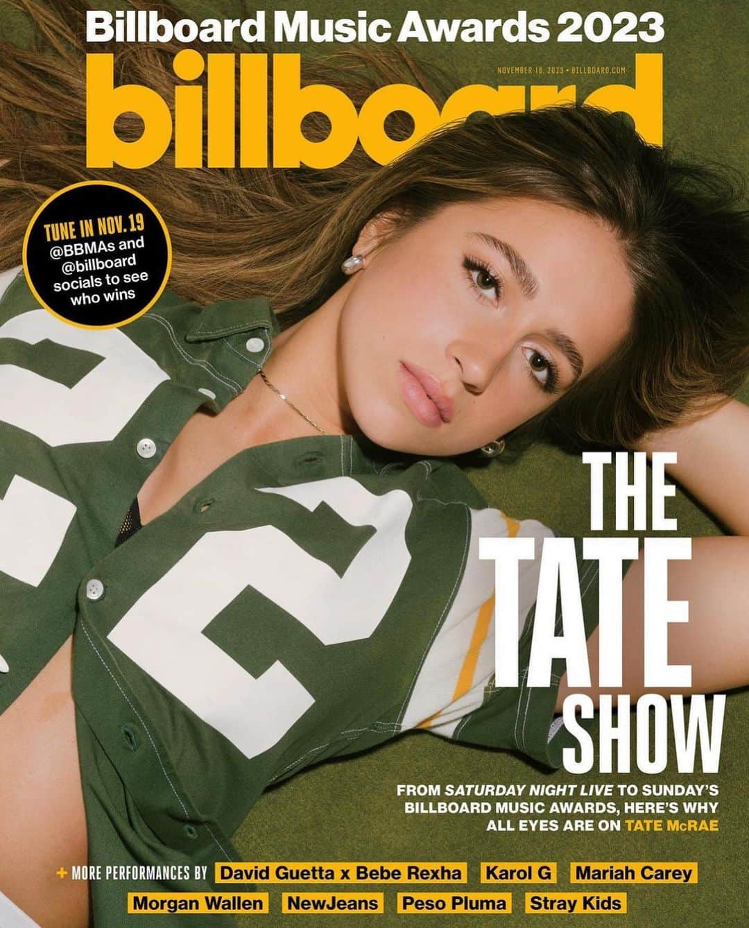 タテ・マクレーのインスタグラム：「COVER OF @billboard 😭😭😭🖤🖤🖤 AN ABSOLUTE DREAM COME TRUE   Photographer: Michelle Genevieve Gonzales @enfoque_lumiere Styling: Tabitha Sanchez @tabitharsanchez Hair: Chad Wood @chadwoodhair Makeup: Lilly Keys @lilly_keys Set Design: Crystal Geller @crystalgeller Writer: Lyndsey Havens @lyndseyhavens」
