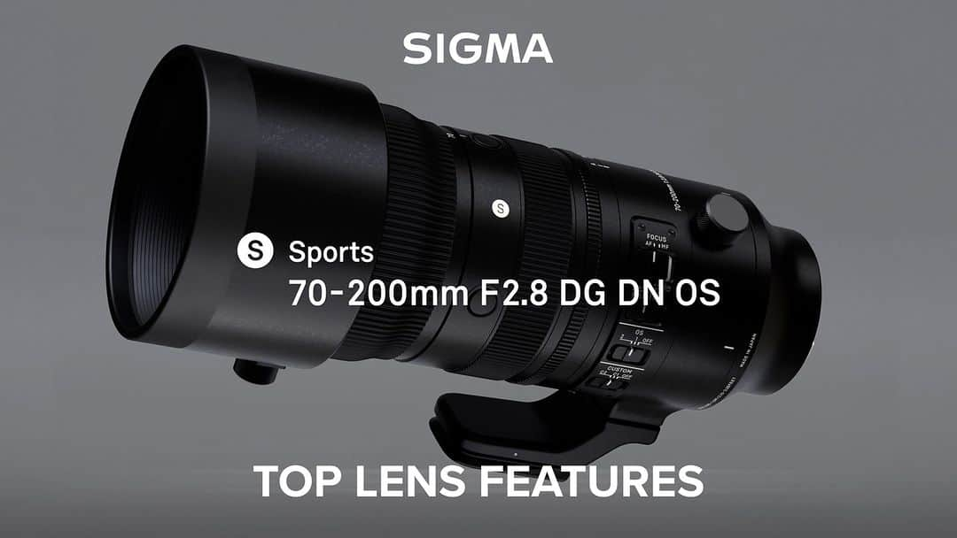 Sigma Corp Of America（シグマ）のインスタグラム：「In this short video, learn all about the technology, features, construction, controls, and even the whole array of little switches and buttons on the new SIGMA 70-200mm F2.8 DG DN OS | Sports lens for full-frame mirrorless cameras! 📸  ▶️ LINKS IN OUR BIO ◀️ to pre-order yours, learn more about this lens, and read "First Look" articles by SIGMA Ambassadors.  #SIGMA #SIGMA70200mmSports #SIGMASports #SIGMADGDN #sigmaphoto #sigmalens #sigmalenses #photography #telephotolens #zoomlens #Emount #Lmount #mirrorless #fullframe #newproduct #comingsoon」