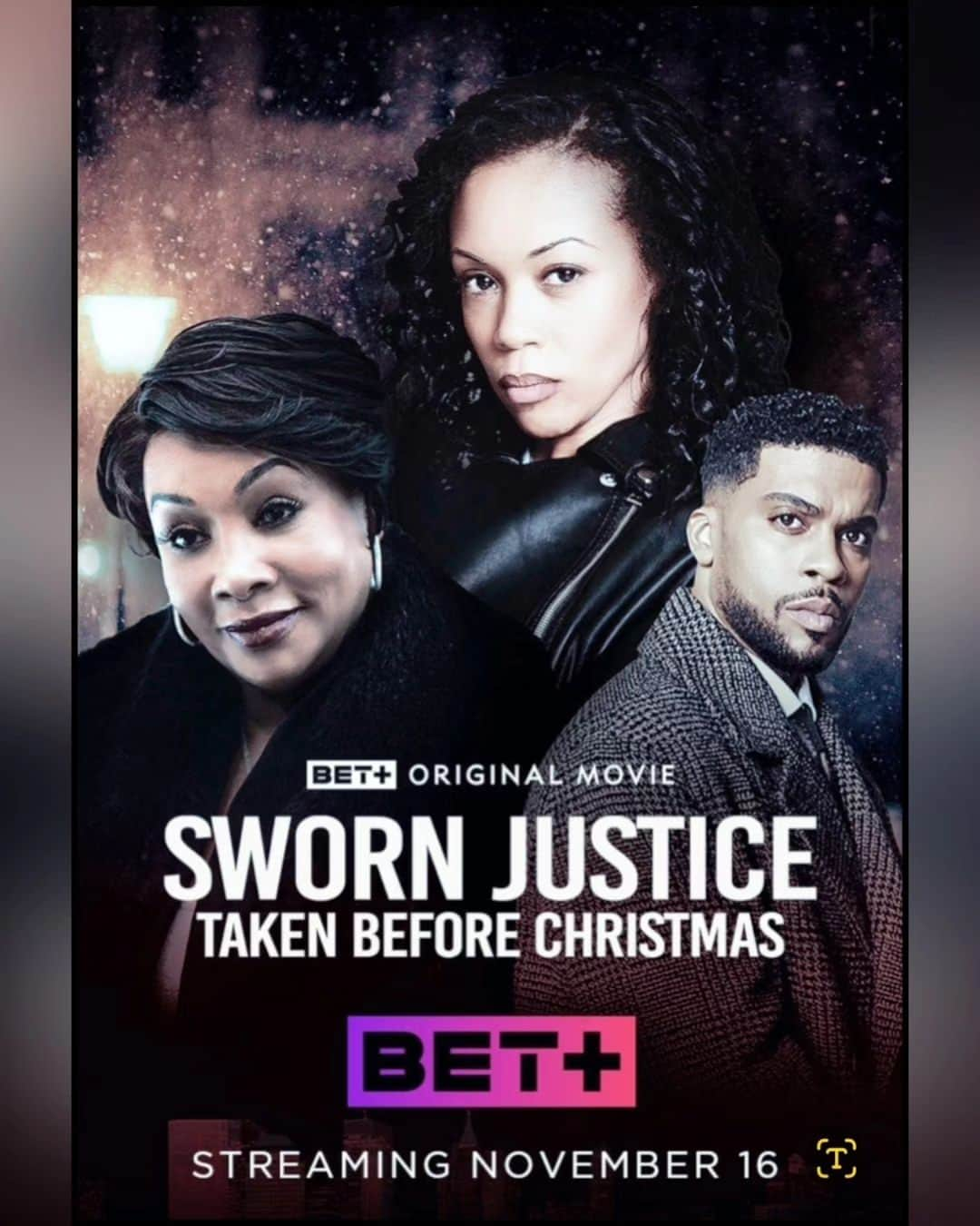 ヴィヴィカ・A・フォックスのインスタグラム：「GM Dawlings! BOOM! #AnotherOne Check out my NEW action thriller film "Sworn Justice" Taken B4 Xmas streaming NOW only on @betplus #SwornJustice Starring beauty @mishaelmorgan handsome @lelandbmartin ya gurl @msvfox talented @preacherlawson @melyssaford Directed by FAB @nicolegleier So PROUD to play ya momma @mishaelmorgan YA DID YA THANG! #LifeIsGood #GodIsGood #Blessed #Respect #VivicaFoxHair #TeamVivica #TeamFox #MyGrindDontStop #LegitimateCareers #BossMoves #LoveWins #FilmLife #ClassicBadChicks 🔥🤴🏾👸🏽🎬🤑🔥」