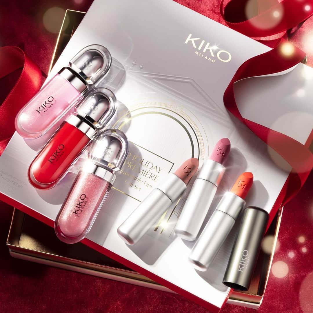 KIKO MILANOのインスタグラム：「To all our lipstick lovers, your perfect lip duo awaits! 💄 Introducing the #KIKOHolydayPremiere Irresistible Lips Gift Set: three 3D Hydra Lipglosses and three Powder Power Lipsticks to elevate your style 💋 Get your hands on it with #KIKOBlackFriday before it runs out 😉 ⁣ ⁣ #KIKOMilano #giftset #lipgloss #mattelipstick #lipcombo⁣ ⁣ Powder Power Lipstick 03, 06, 09 - 3d Hydra Lip Gloss 17, 13, 05⁣ ⁣」