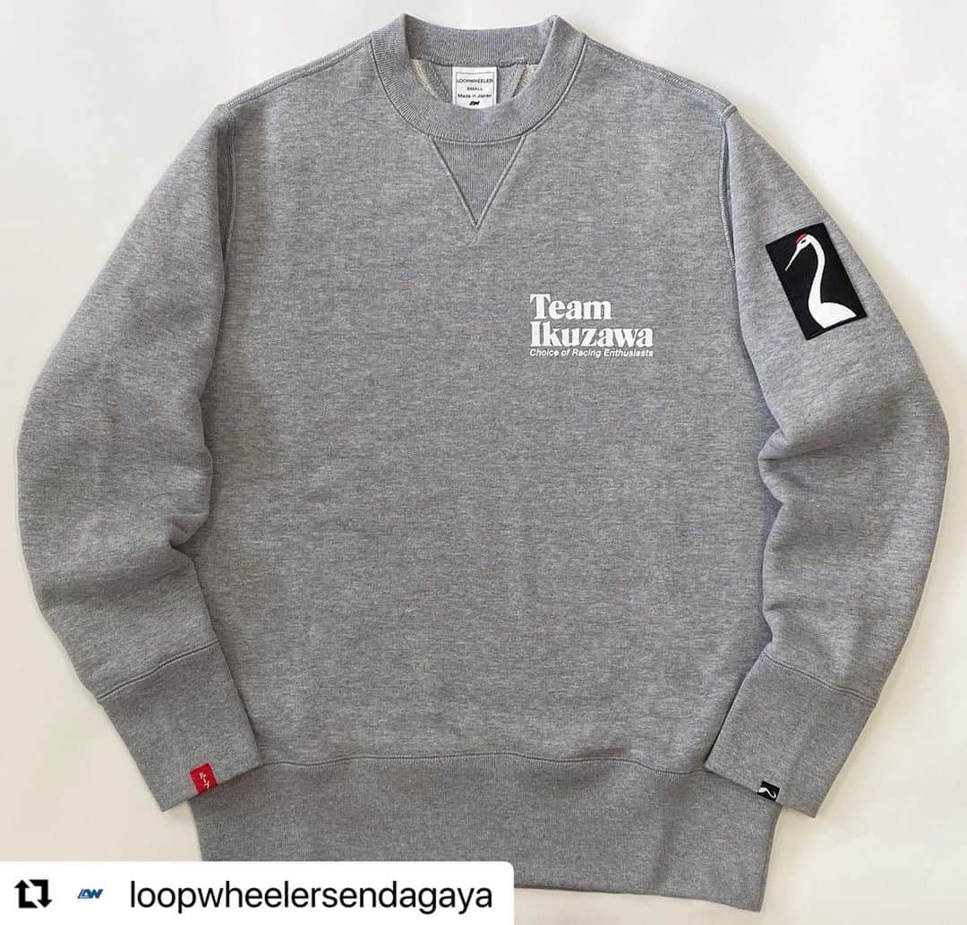 のインスタグラム：「.  大阪店も本日より販売開始です！  .  #Repost @loopwheelersendagaya with @use.repost ・・・ . 「LOOPWHEELER for Team Ikuzawa」 本日よりLOOPWHEELER for Team  Ikuzawa 3型を発売致します。 2型目はLOOPWHEELER for Team  Ikuzawa クルースウェットになります。 素材はLWベーシック丸胴30/6吊り裏毛を使用しています。 カラーはグレーメランジとブラックの2カラー展開で、サイズはS~XXLまでの5サイズ展開となり販売価格は33,000円（税込）となります。  是非ご覧ください。  #teamikuzawa #loopwheelerosaka  #loopwheeler #tsuriami #sweat #ループウィラー大阪 #ループウィラー #吊り編み #スウェット」