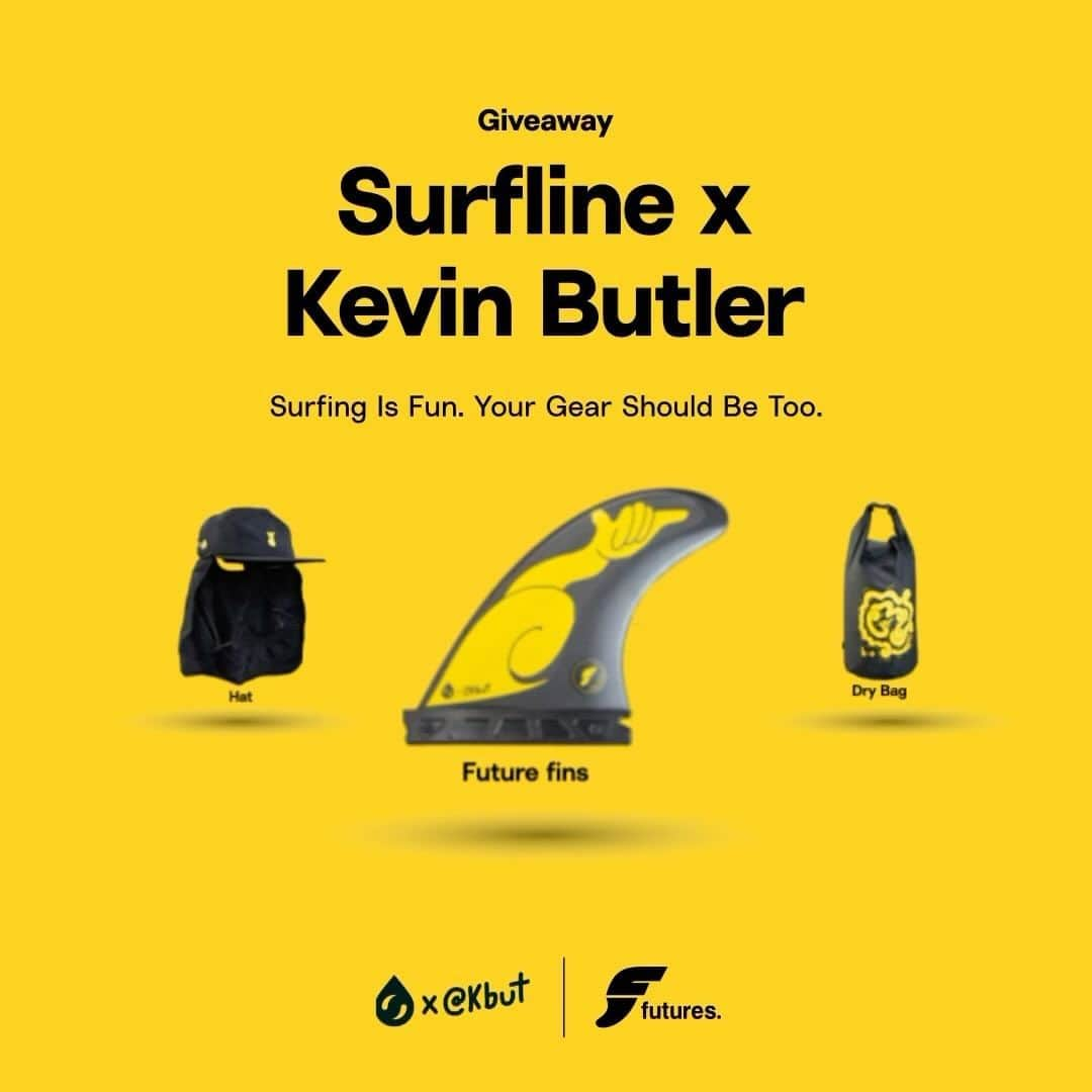 surflineのインスタグラム：「Giveaway: Win the complete Surfline x Kevin Butler collection!  Prize - A set of @futuresfins Alpha made from recycled fishing nets -Dry Bag -@slowtide Towel - Surf Hat  To enter: 1.Follow @surfline & @futuresfins  2.Like this post.  3.Tag your friends.   Terms&Conditions: Giveaway runs from now till November 22nd. Must be in the U.S to win. Winner will be contacted via direct message.   Meet @kbut and shop our limited edition line of surf gear at the link in bio.」