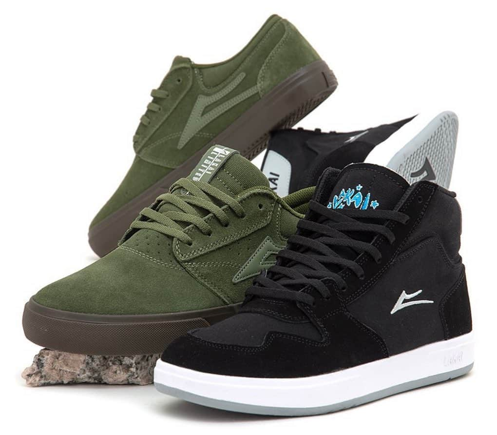 ラカイリミテッドフットウェアのインスタグラム：「@upriseskateshop 🤝  Griffin in Olive/Gum and Villa in Black Suede Support your local ✔️ #Lakai」