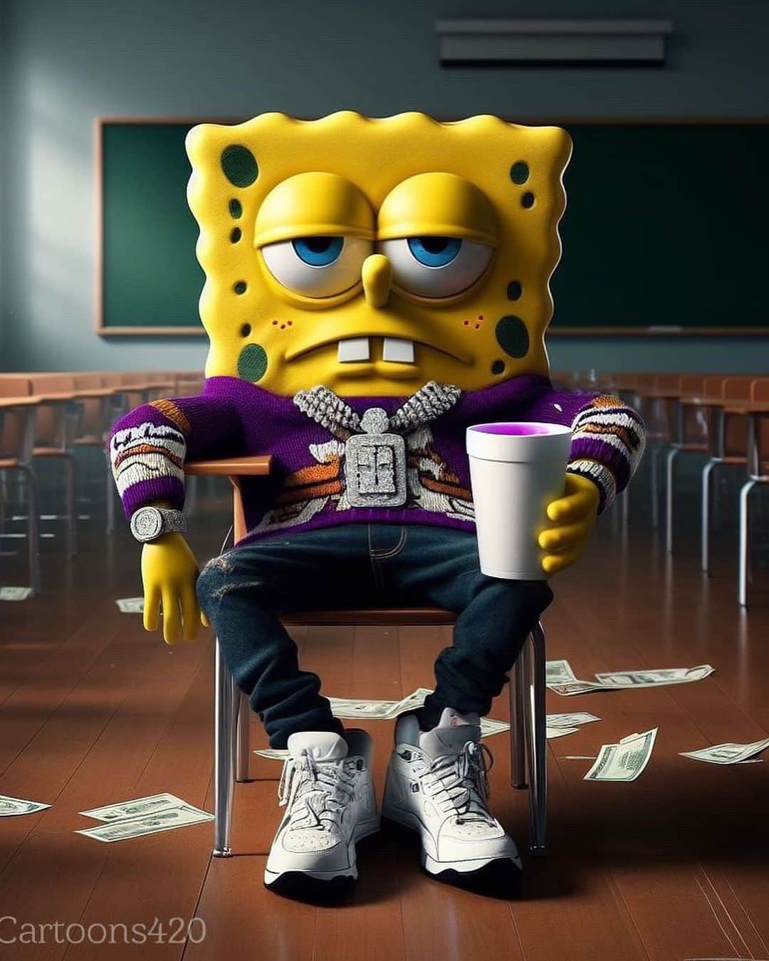 COMPLEXさんのインスタグラム写真 - (COMPLEXInstagram)「AI-Generated cartoons have taken over social media like MySpace ‘Gangsta Spongebob’ wallpapers.   We recently spoke to one of the genre’s leading artists, @LitCartoons420, to explain his viral creations. Hit the LINK IN @complexstyle BIO to read the full interview.」11月17日 5時57分 - complex